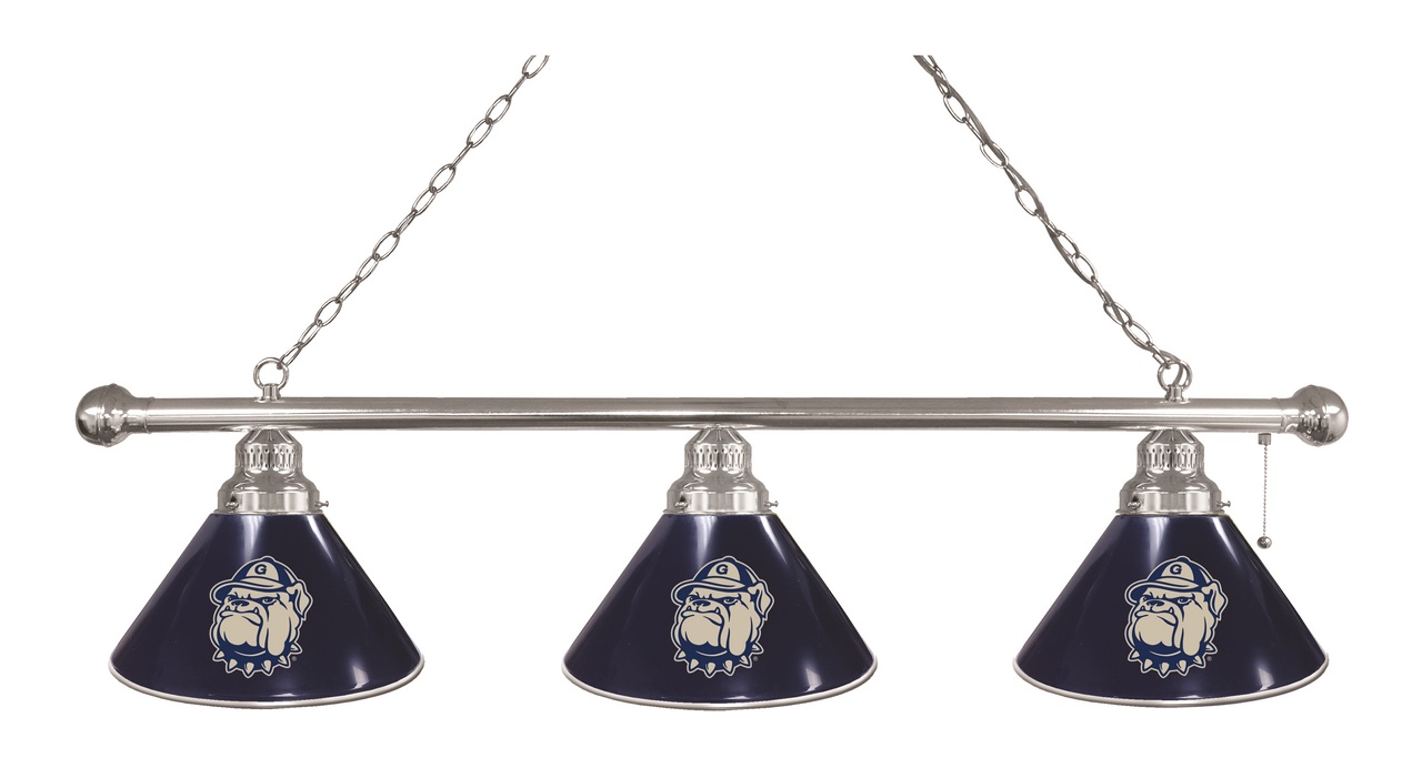 BL3CHGrgtwn Georgetown Hoyas 3 Shade Pool Billiard Light- Chrome