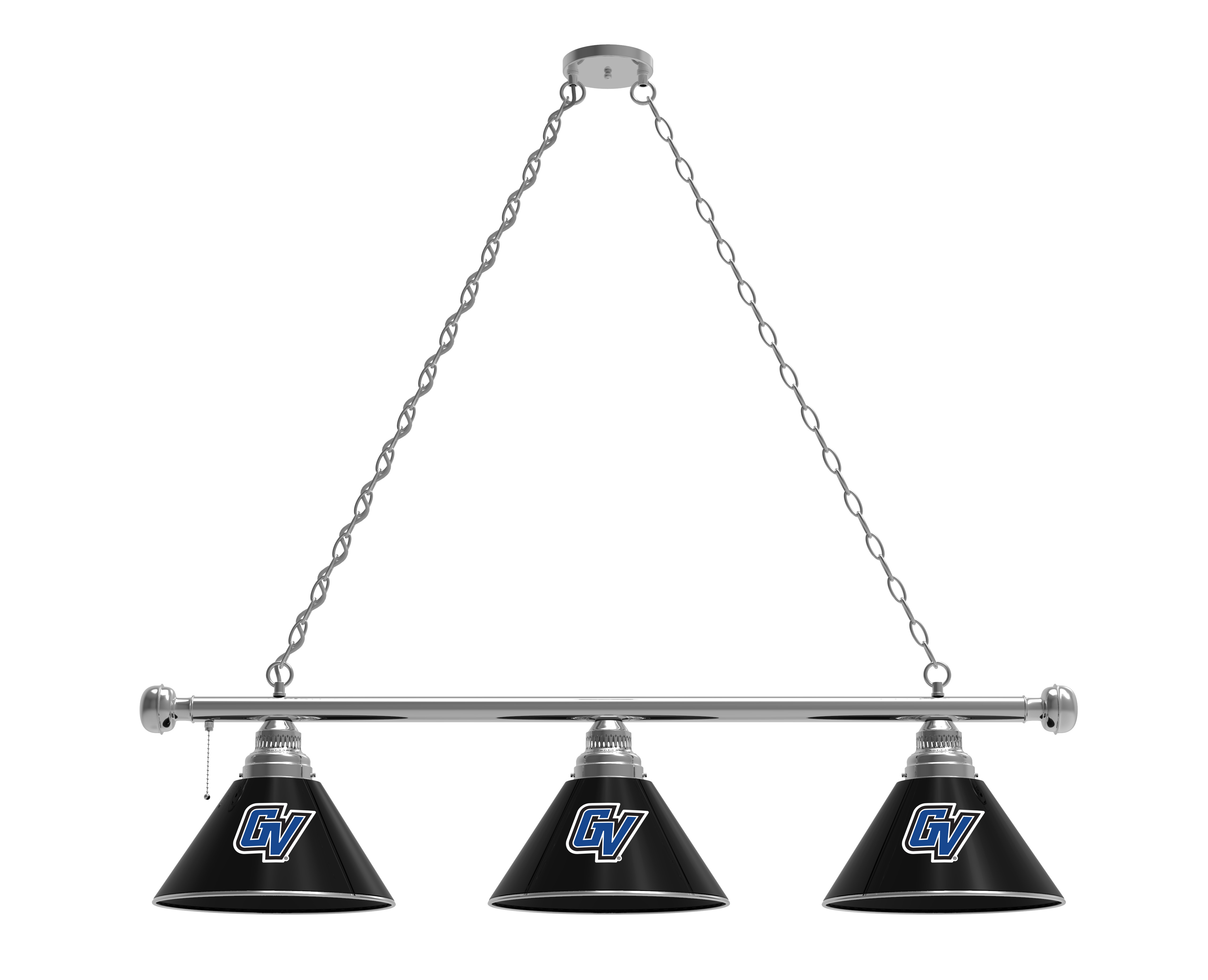 BL3CHGVStUn Grand Valley State Lakers 3 Shade Pool Billiard Light, Chrome