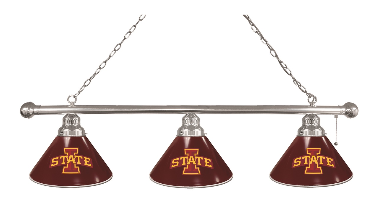 BL3CHIowaSt Iowa State Cyclones 3 Shade Pool Billiard Light- Chrome