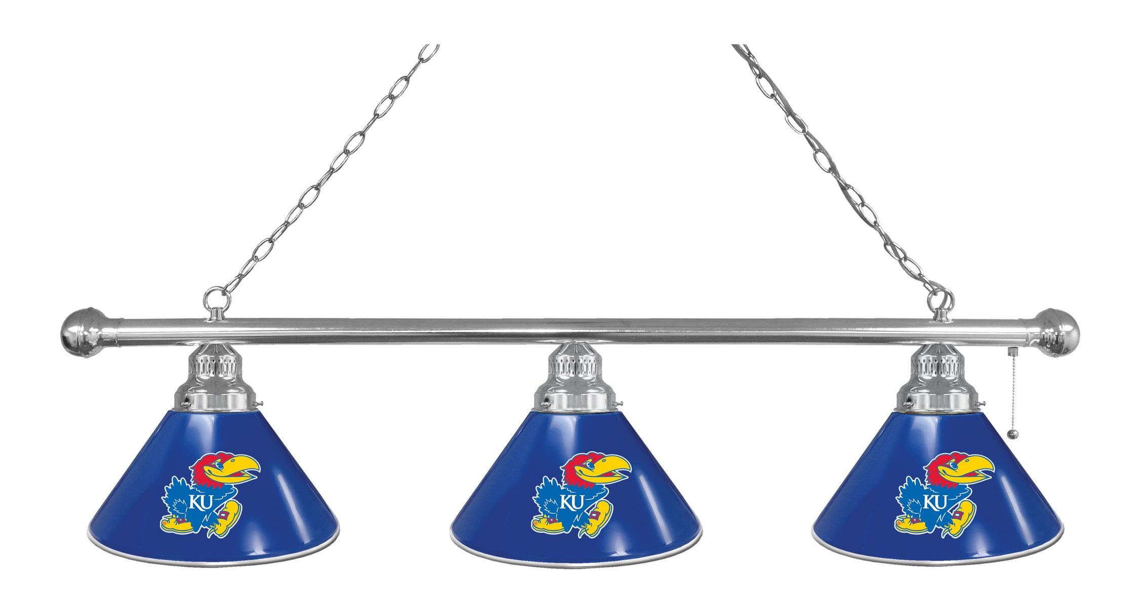 BL3CHKnsasU Kansas Jayhawks 3 Shade Pool Billiard Light, Chrome