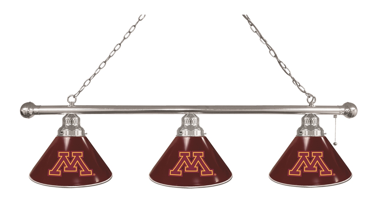 BL3CHMinnUn Minnesota Gophers 3 Shade Pool Billiard Light- Chrome