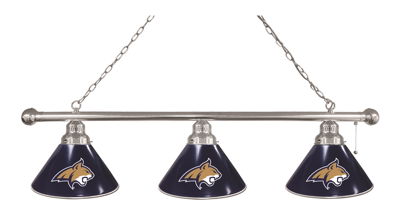 BL3CHMontSt Montana State Bobcats 3 Shade Pool Billiard Light- Chrome