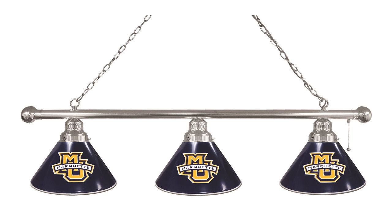 BL3CHMrqtte Marquette Golden Eagles 3 Shade Pool Billiard Light- Chrome