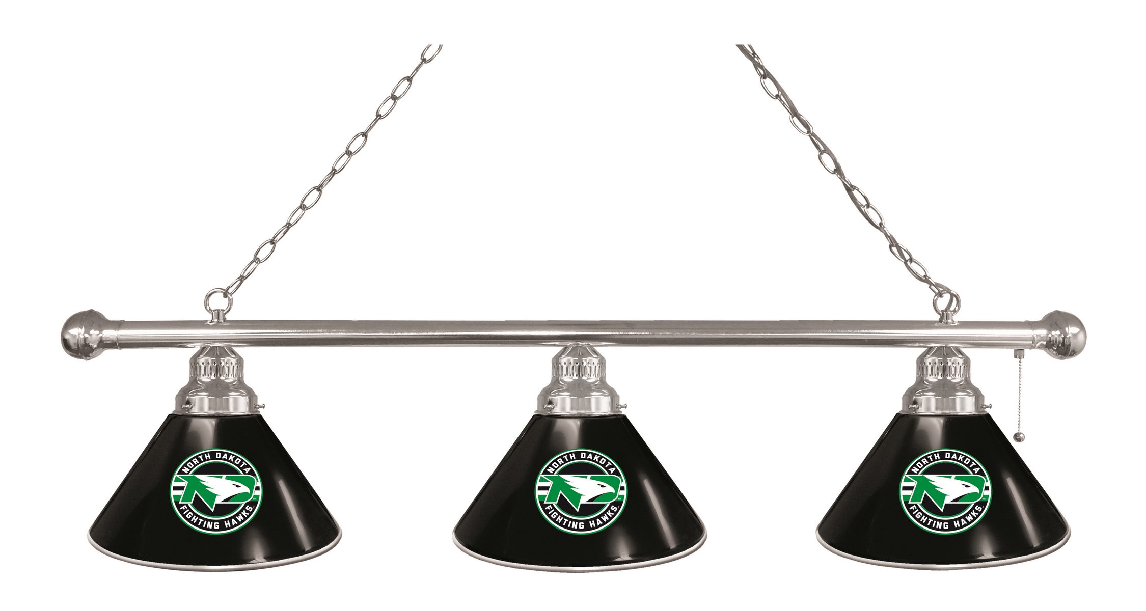 BL3CHNorDak North Dakota Sioux 3 Shade Pool Billiard Light- Chrome