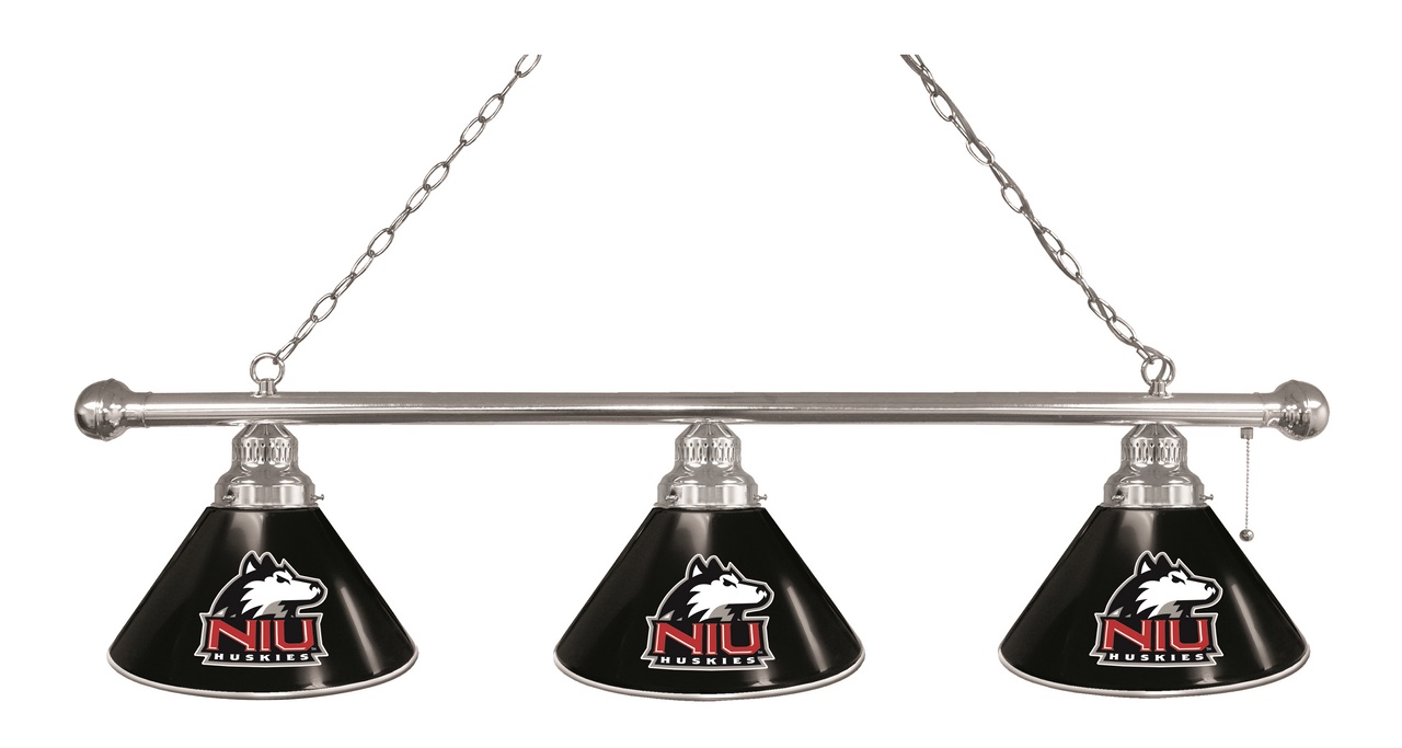 BL3CHNorIll Northern Illinois Huskies 3 Shade Pool Billiard Light- Chrome