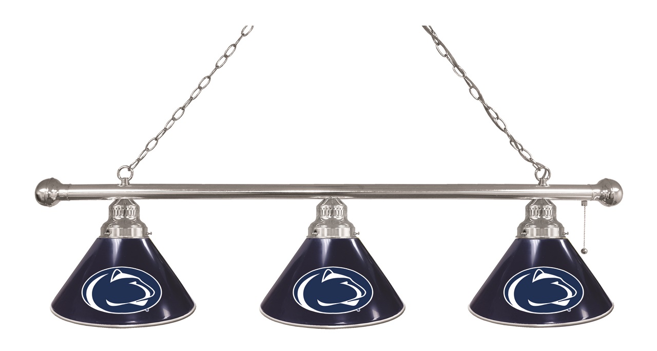 BL3CHPennSt Pennsylvania State Nittany Lions 3 Shade Pool Billiard Light- Chrome