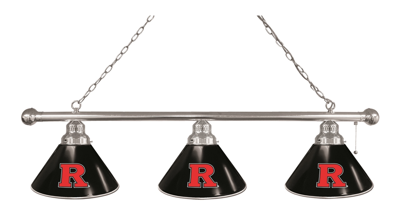 BL3CHRutger Rutgers Scarlet Knights 3 Shade Pool Billiard Light- Chrome