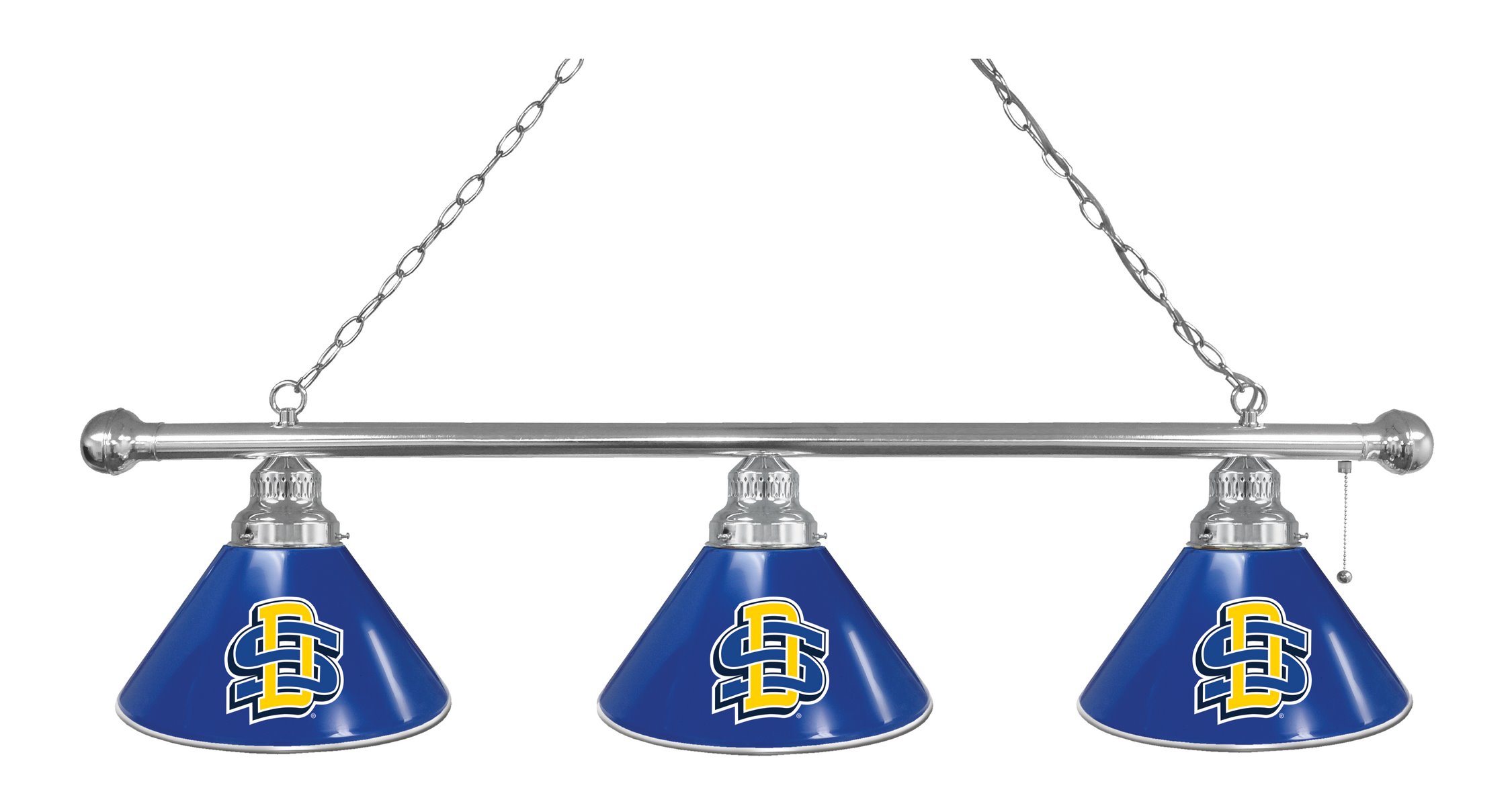 BL3CHSDakSt South Dakota State Jackrabbits 3 Shade Pool Billiard Light- Chrome