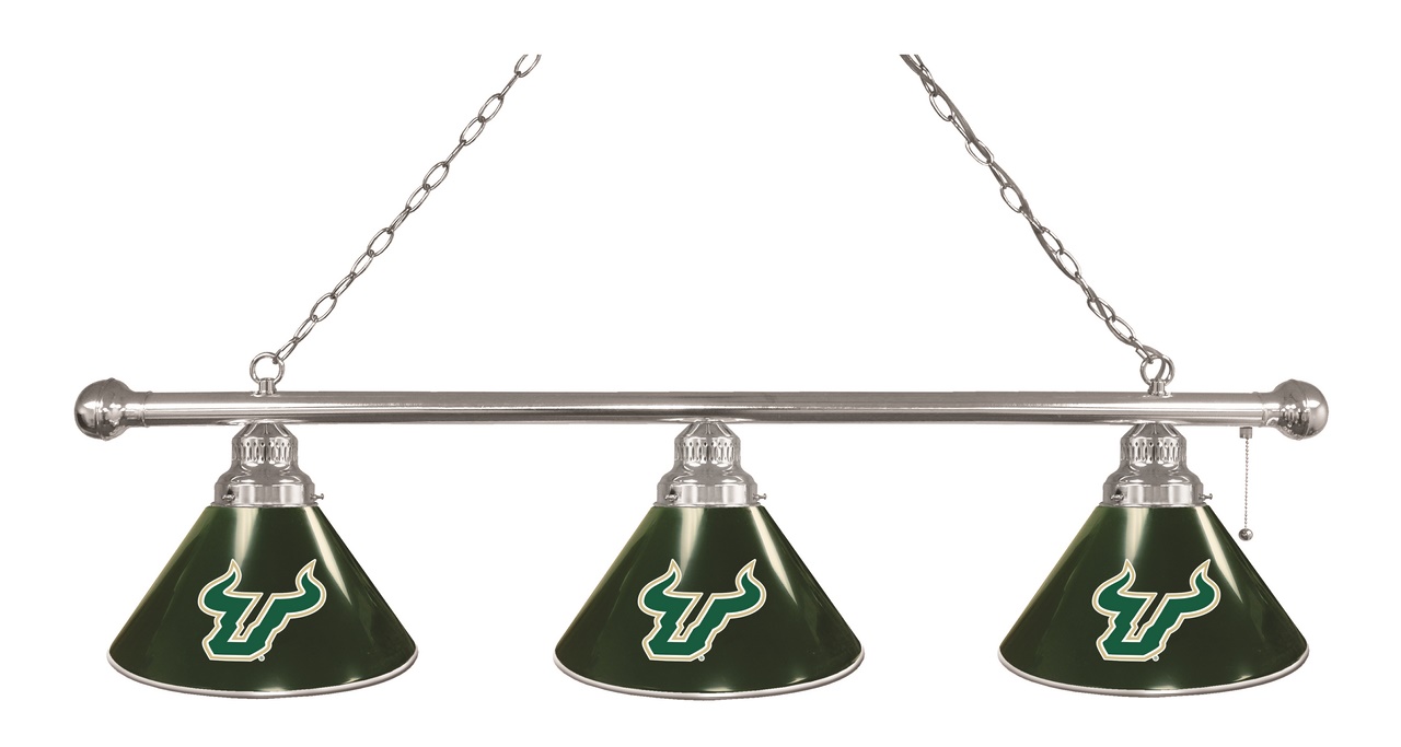 BL3CHSouFla South Florida Bulls 3 Shade Pool Billiard Light- Chrome