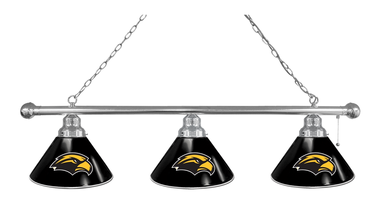 BL3CHSouMis Southern Miss Golden Eagles 3 Shade Pool Billiard Light- Chrome