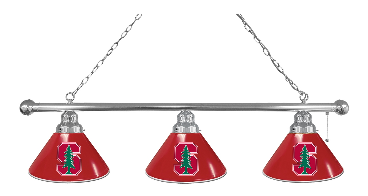 BL3CHStnfrd Stanford Cardinal 3 Shade Pool Billiard Light, Chrome
