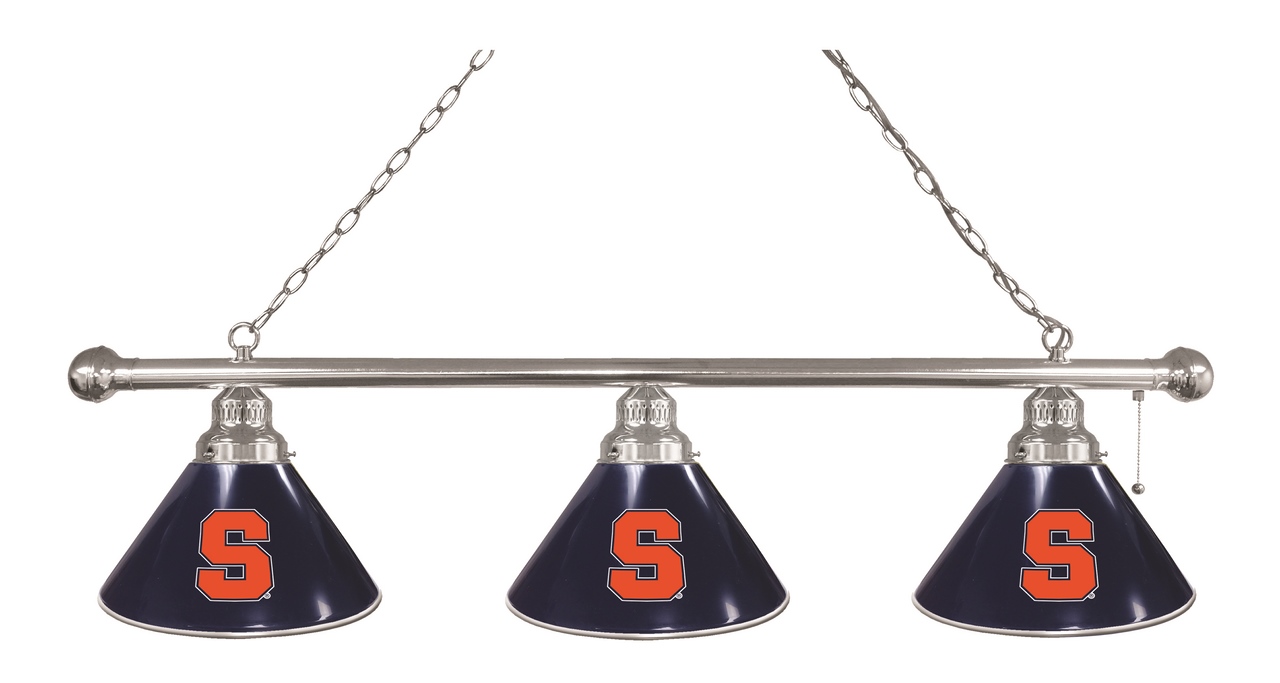 BL3CHSyrcse Syracuse Orange 3 Shade Pool Billiard Light- Chrome