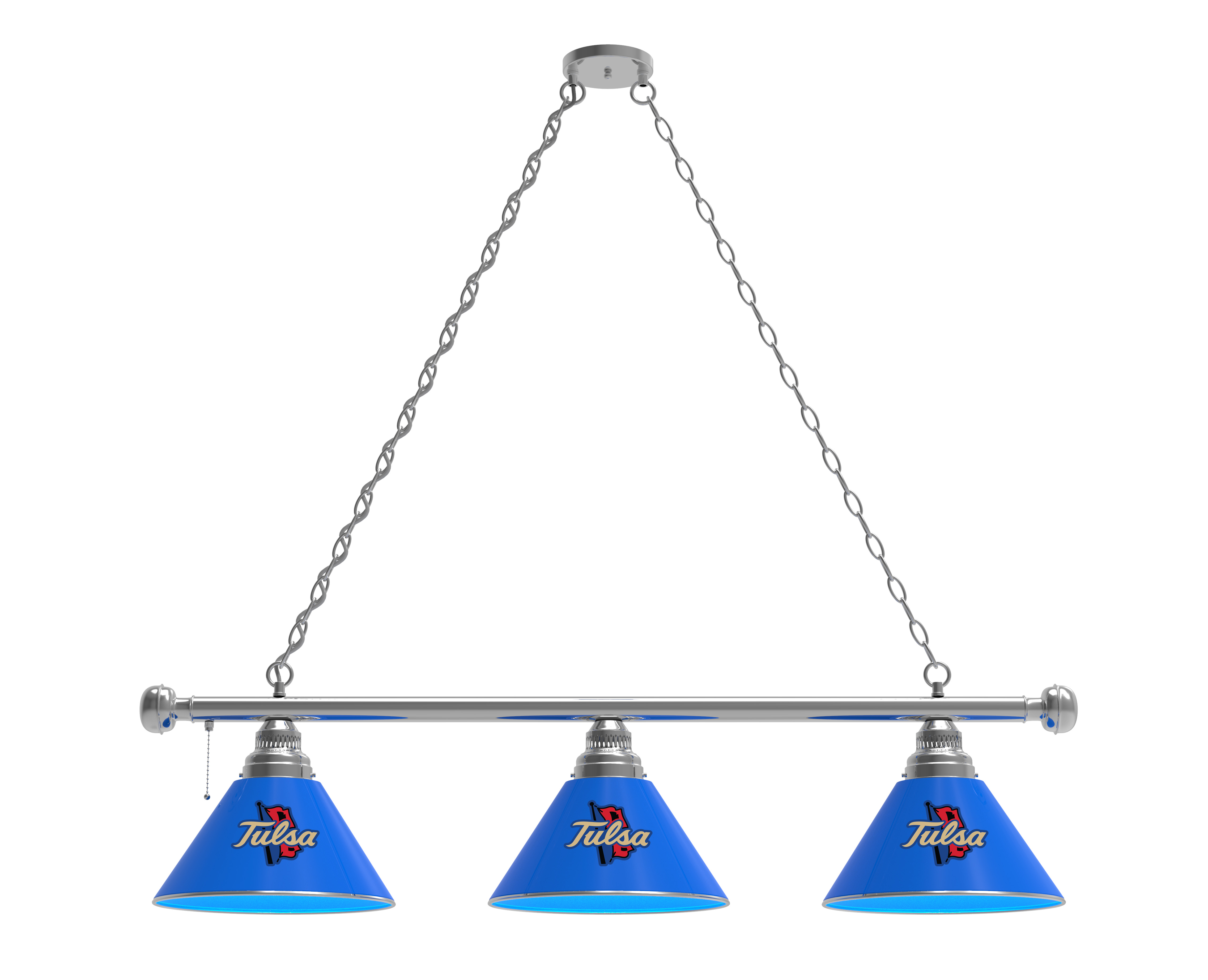 BL3CHTulsaU Tulsa Hurricane 3 Shade Pool Billiard Light- Chrome