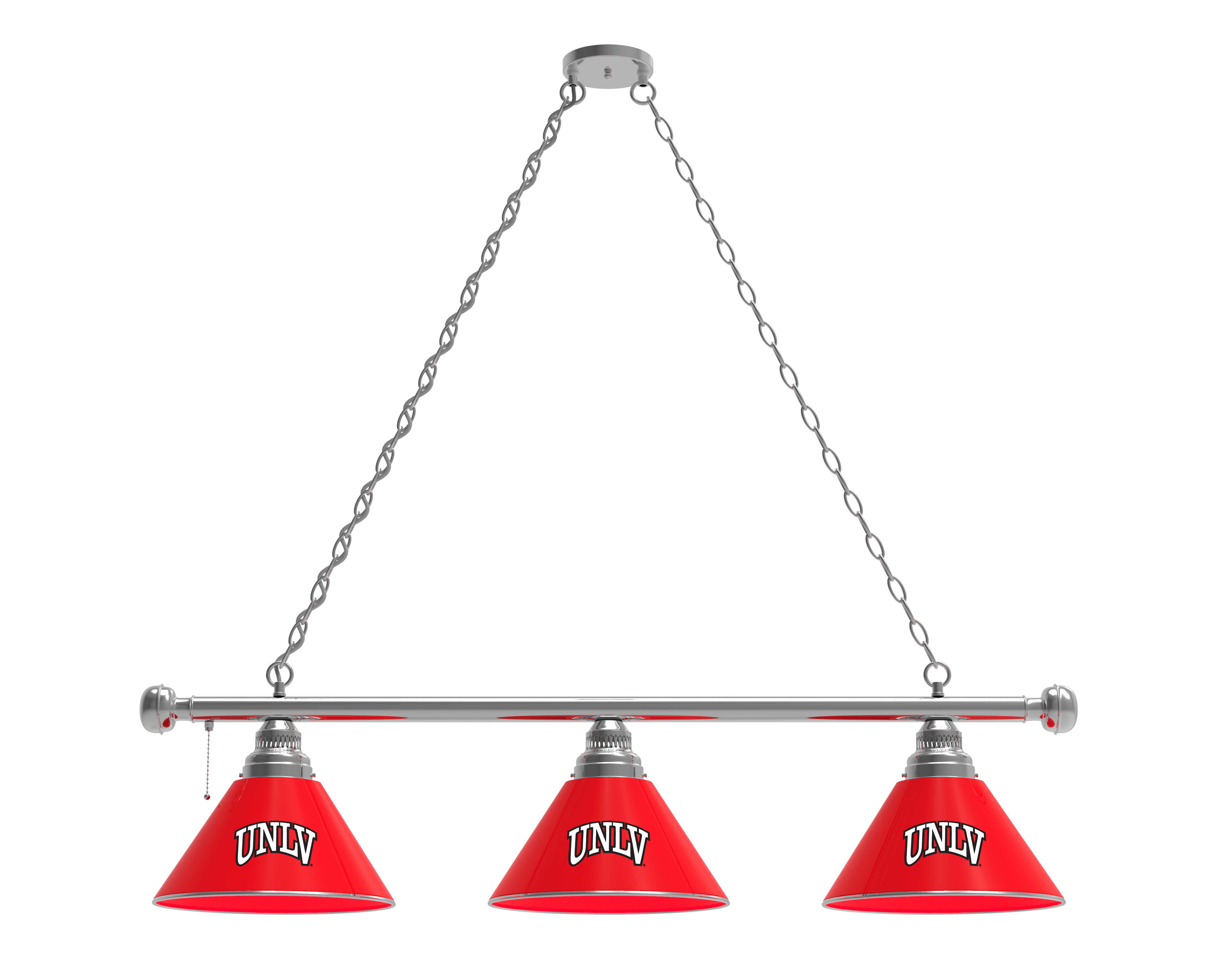 BL3CHUNevLV Unlv Rebels 3 Shade Pool Billiard Light- Chrome