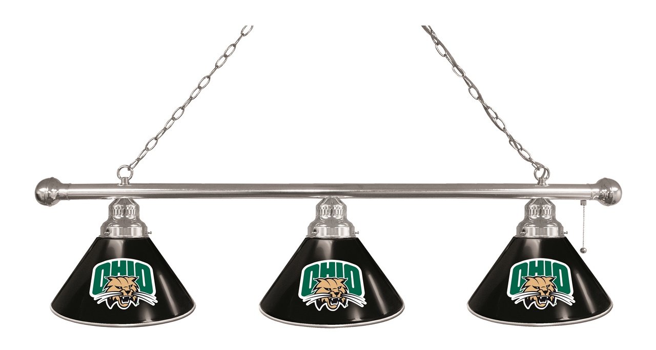 BL3CHUnivOH Ohio Bobcats 3 Shade Pool Billiard Light- Chrome