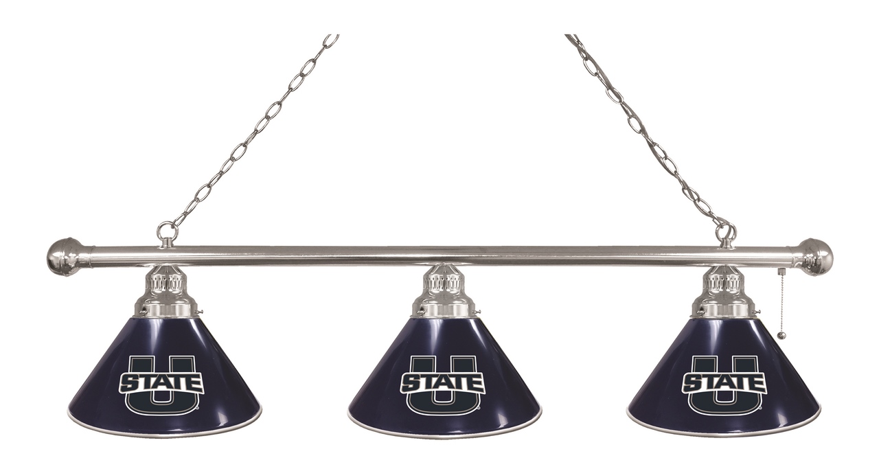 BL3CHUtahSt Utah State Aggies 3 Shade Pool Billiard Light- Chrome