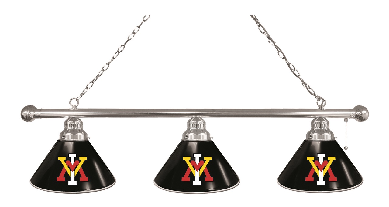 BL3CHVAMilI Virginia Military Institute 3 Shade Pool Billiard Light- Chrome