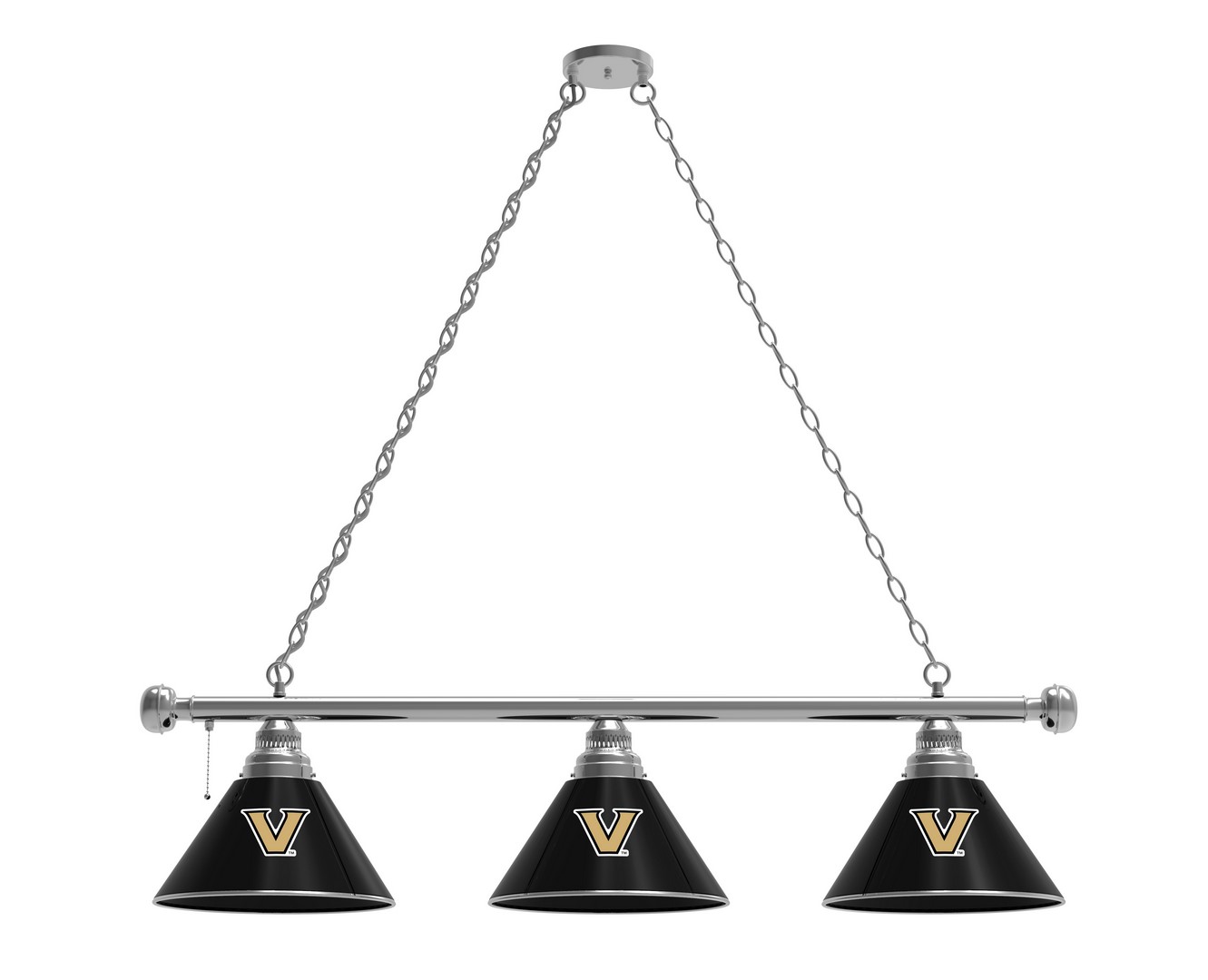 BL3CHVander Vanderbilt Commodores 3 Shade Pool Billiard Light- Chrome