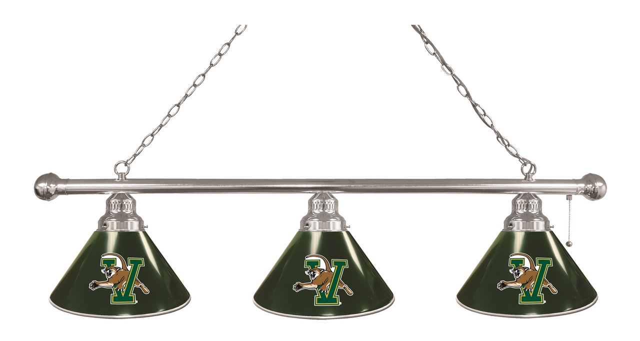 BL3CHVermnt Vermont Catamounts 3 Shade Pool Billiard Light- Chrome