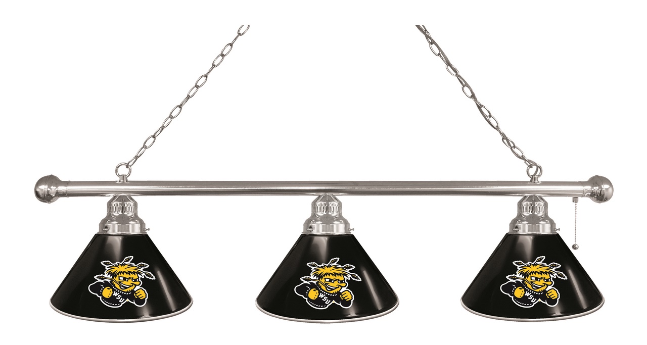 BL3CHWichSt Wichita State Shockers 3 Shade Pool Billiard Light- Chrome