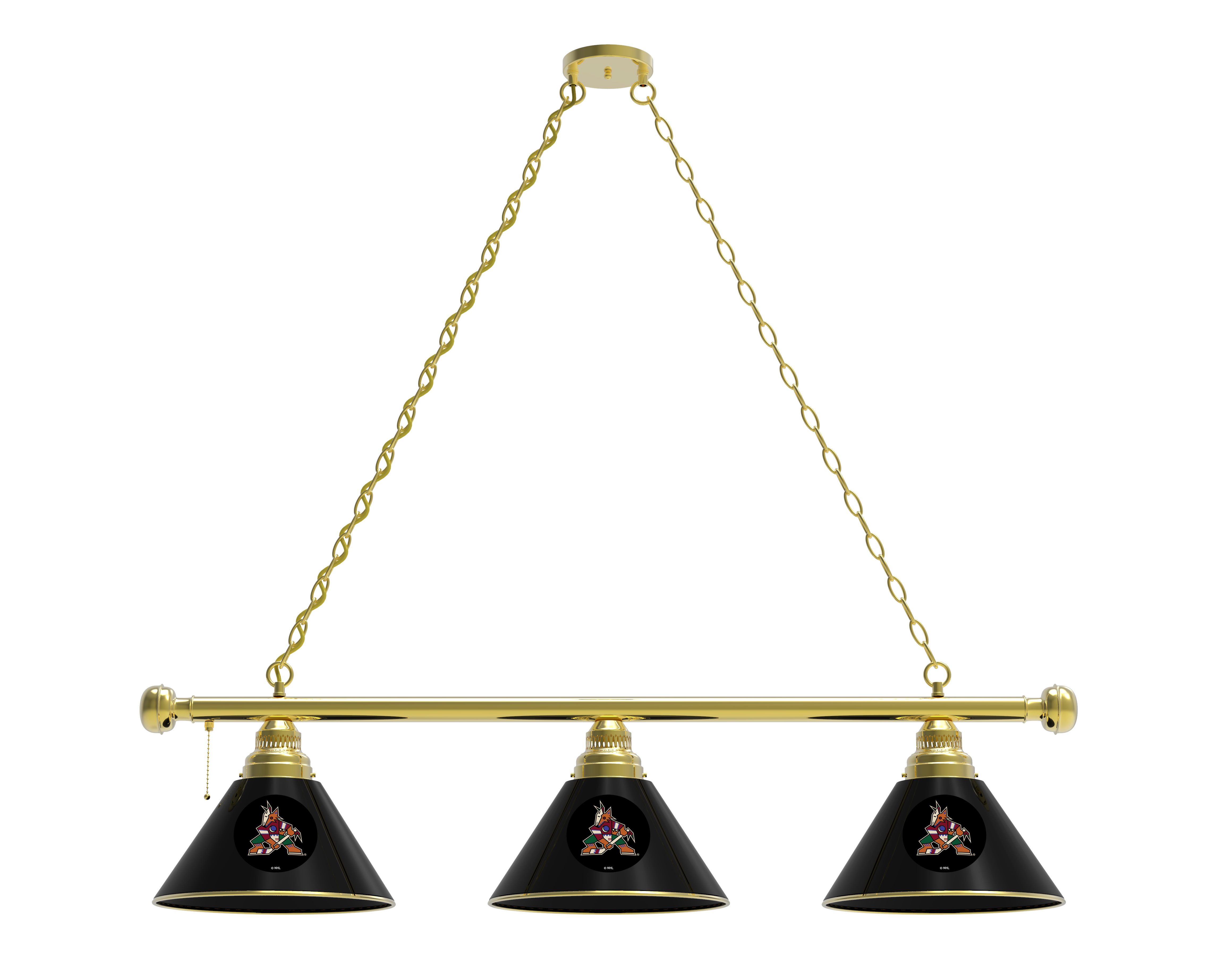 BL3BRAriCoy Arizona Coyotes 3 Shade Pool Billiard Light- Brass