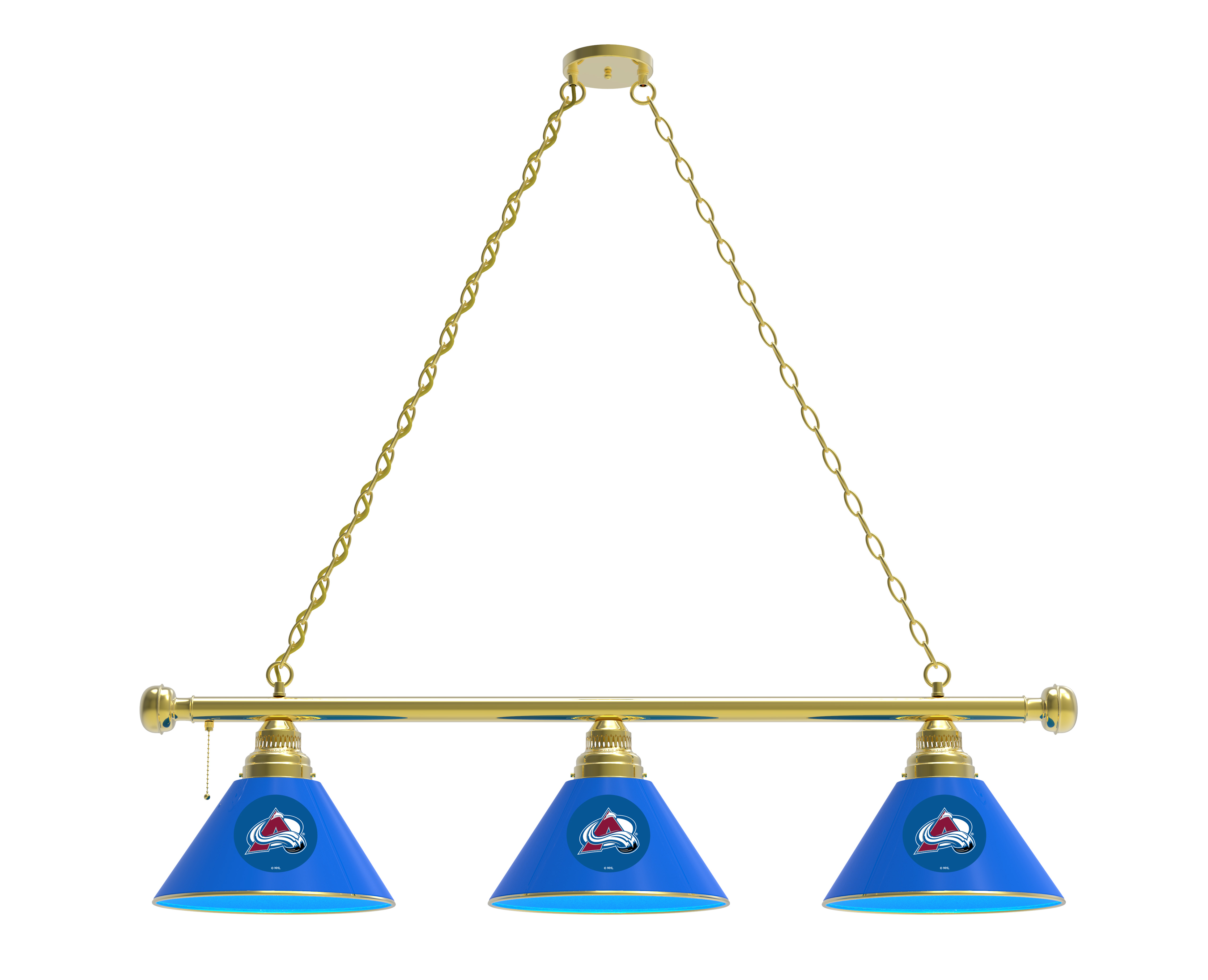 BL3BRColAva Colorado Avalanche 3 Shade Pool Billiard Light- Brass