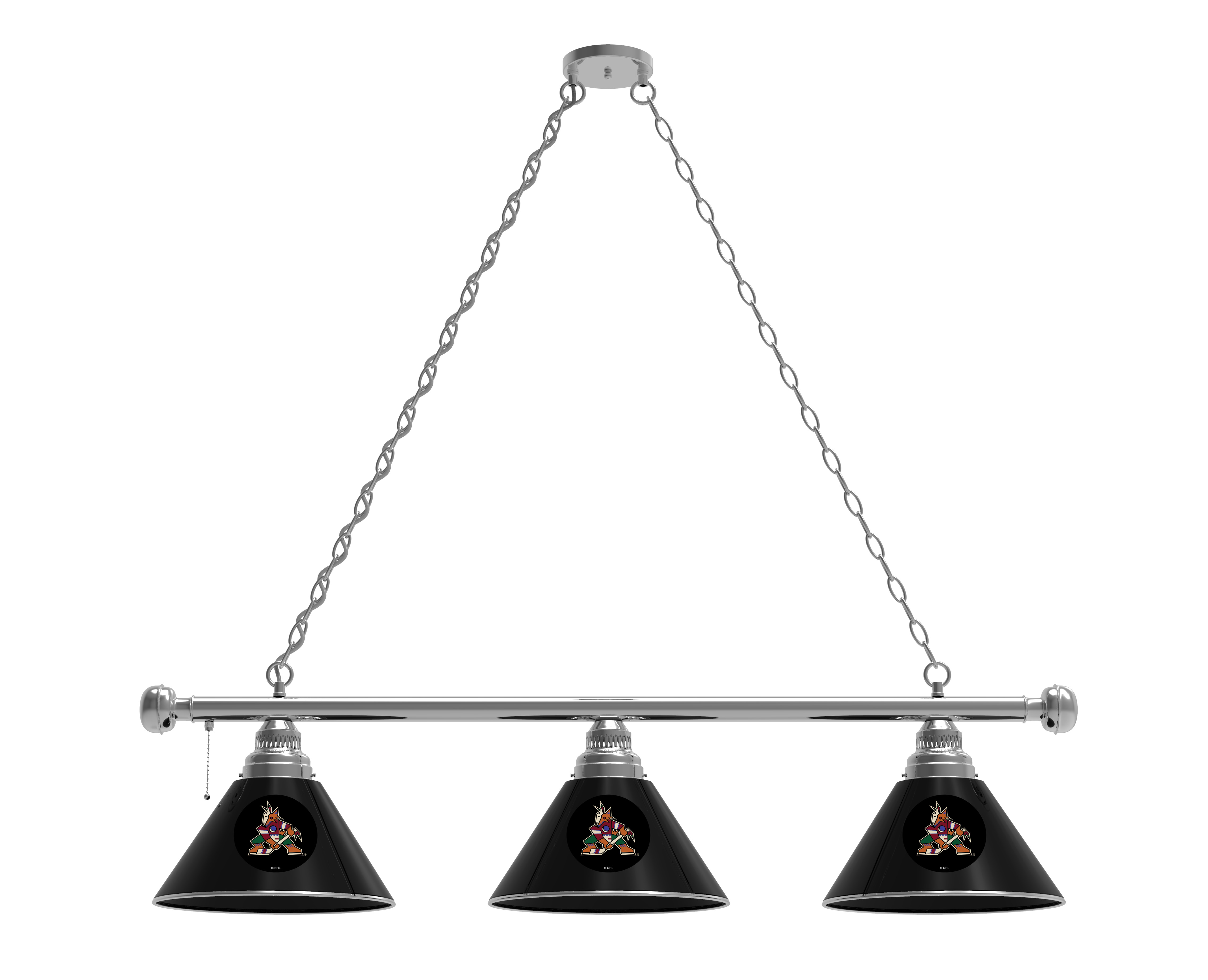 BL3CHAriCoy Arizona Coyotes 3 Shade Pool Billiard Light- Chrome