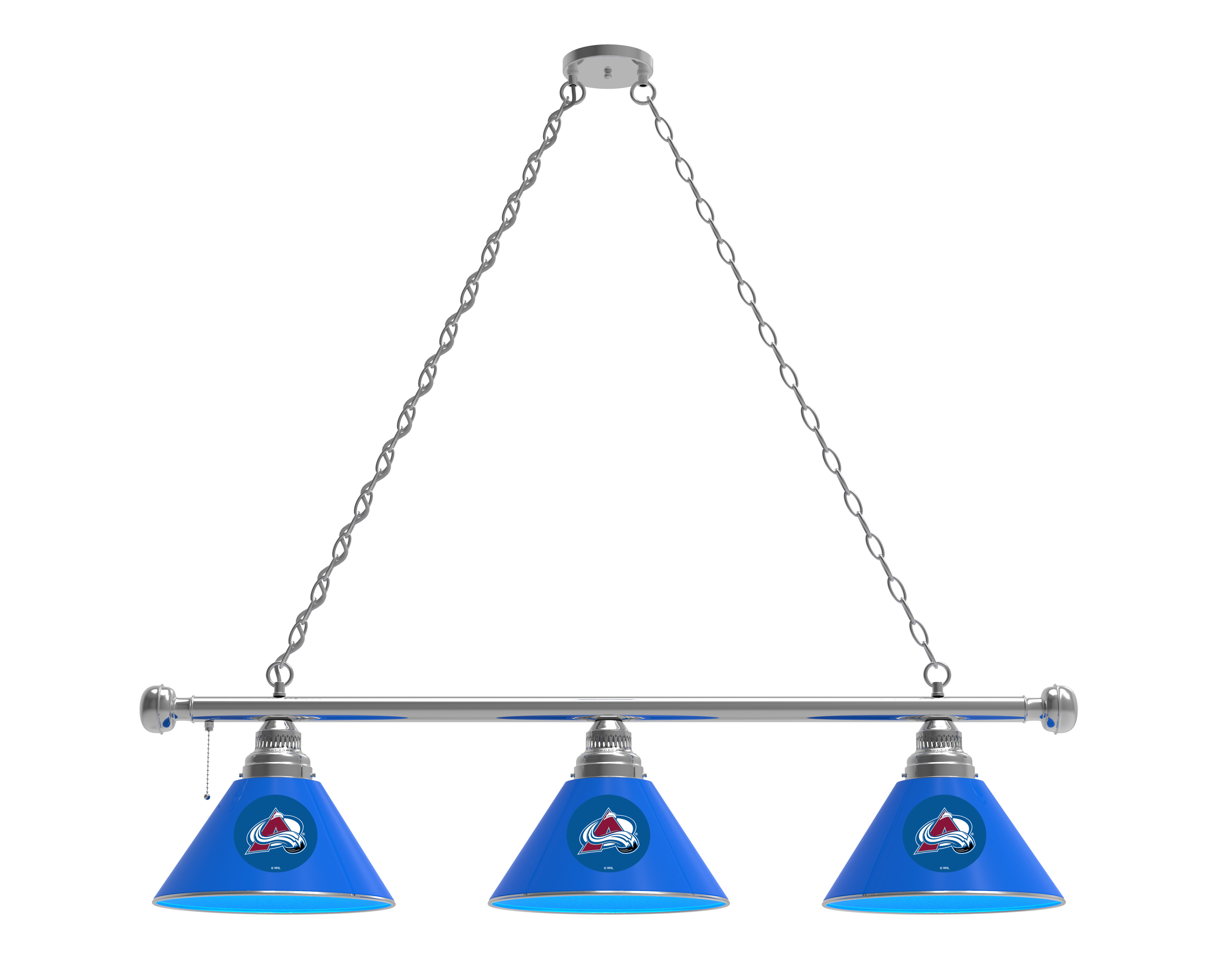 BL3CHColAva Colorado Avalanche 3 Shade Pool Billiard Light- Chrome