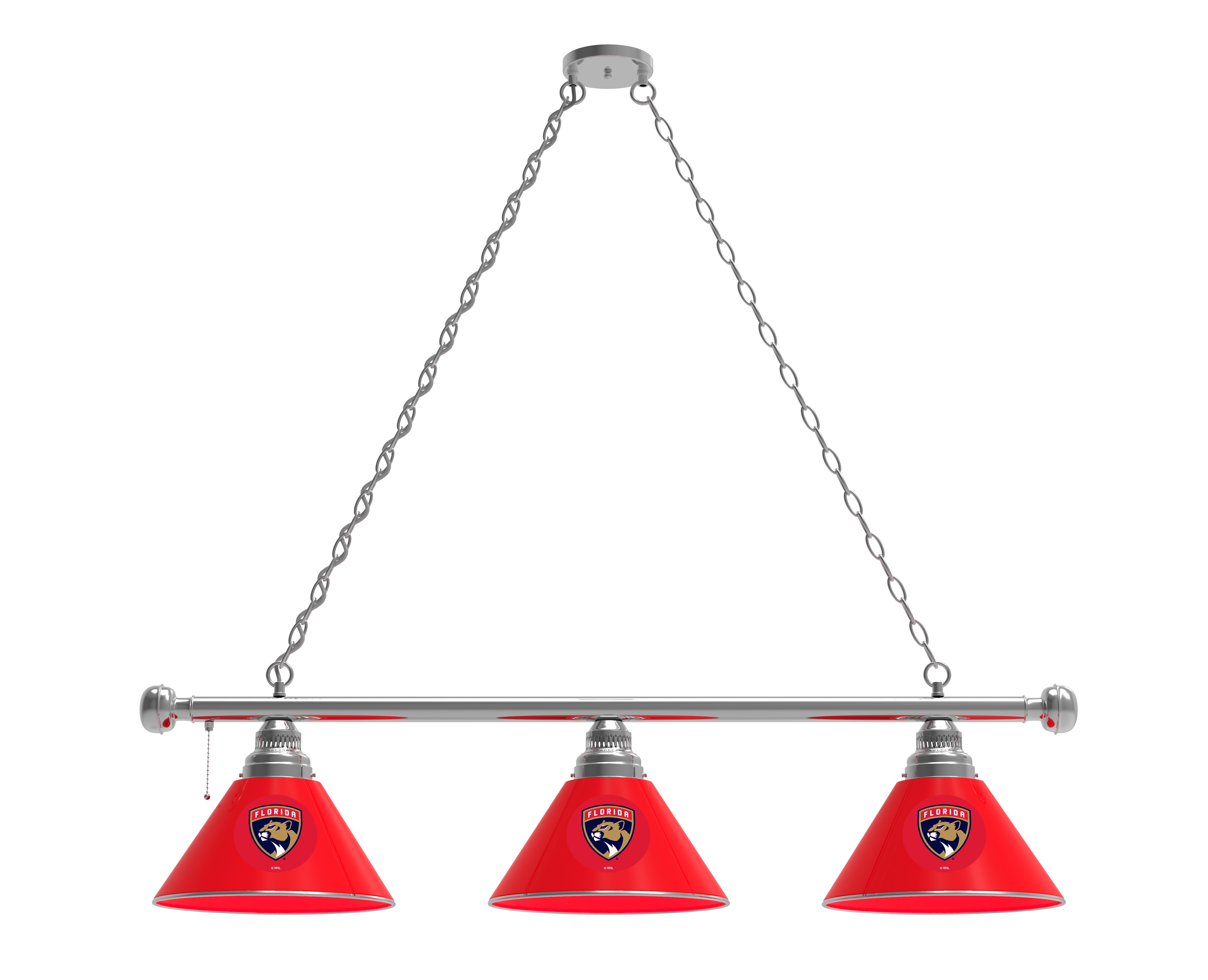 BL3CHFlaPan Florida Panthers 3 Shade Pool Billiard Light- Chrome