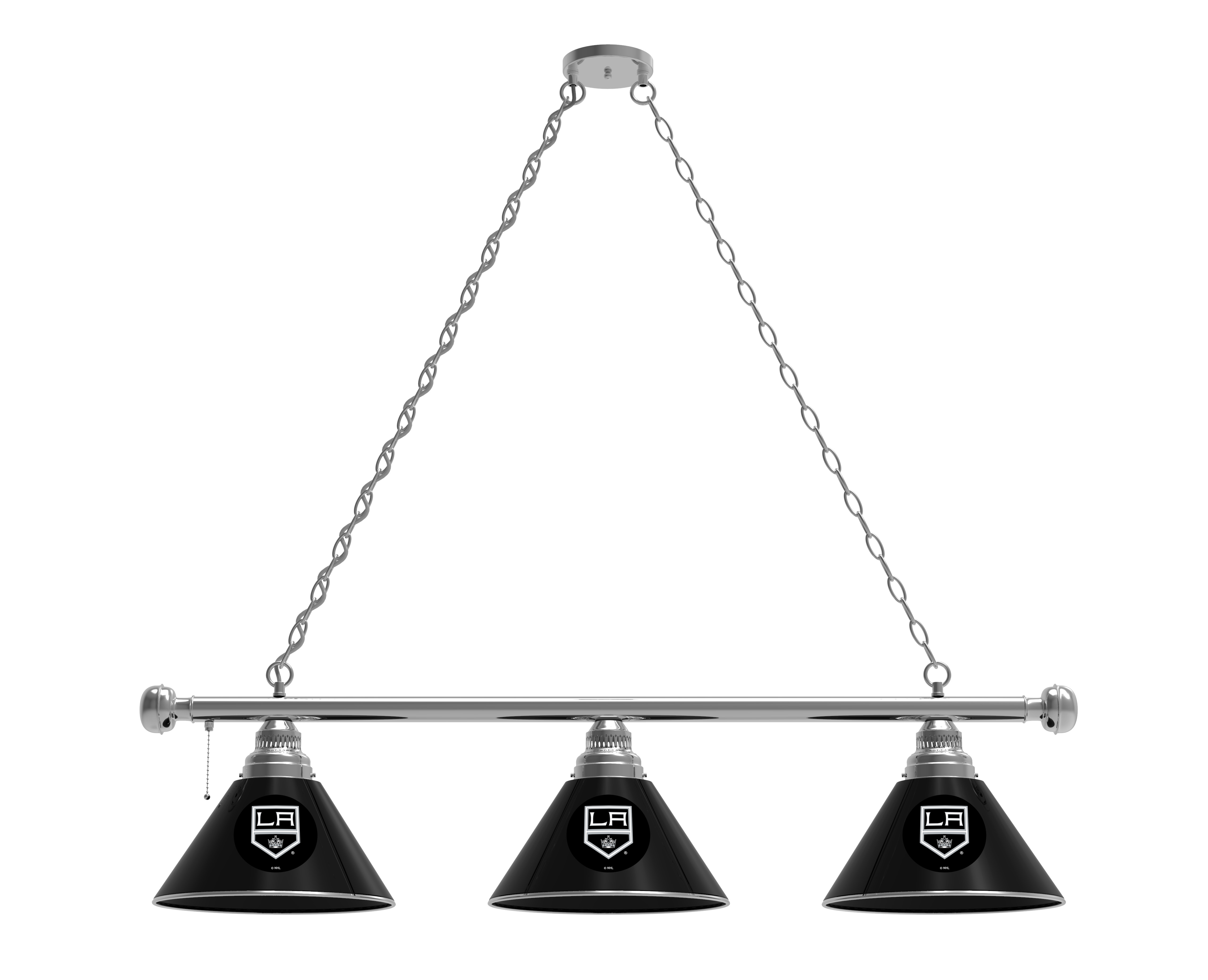 BL3CHLAKing Los Angeles Kings 3 Shade Pool Billiard Light, Chrome