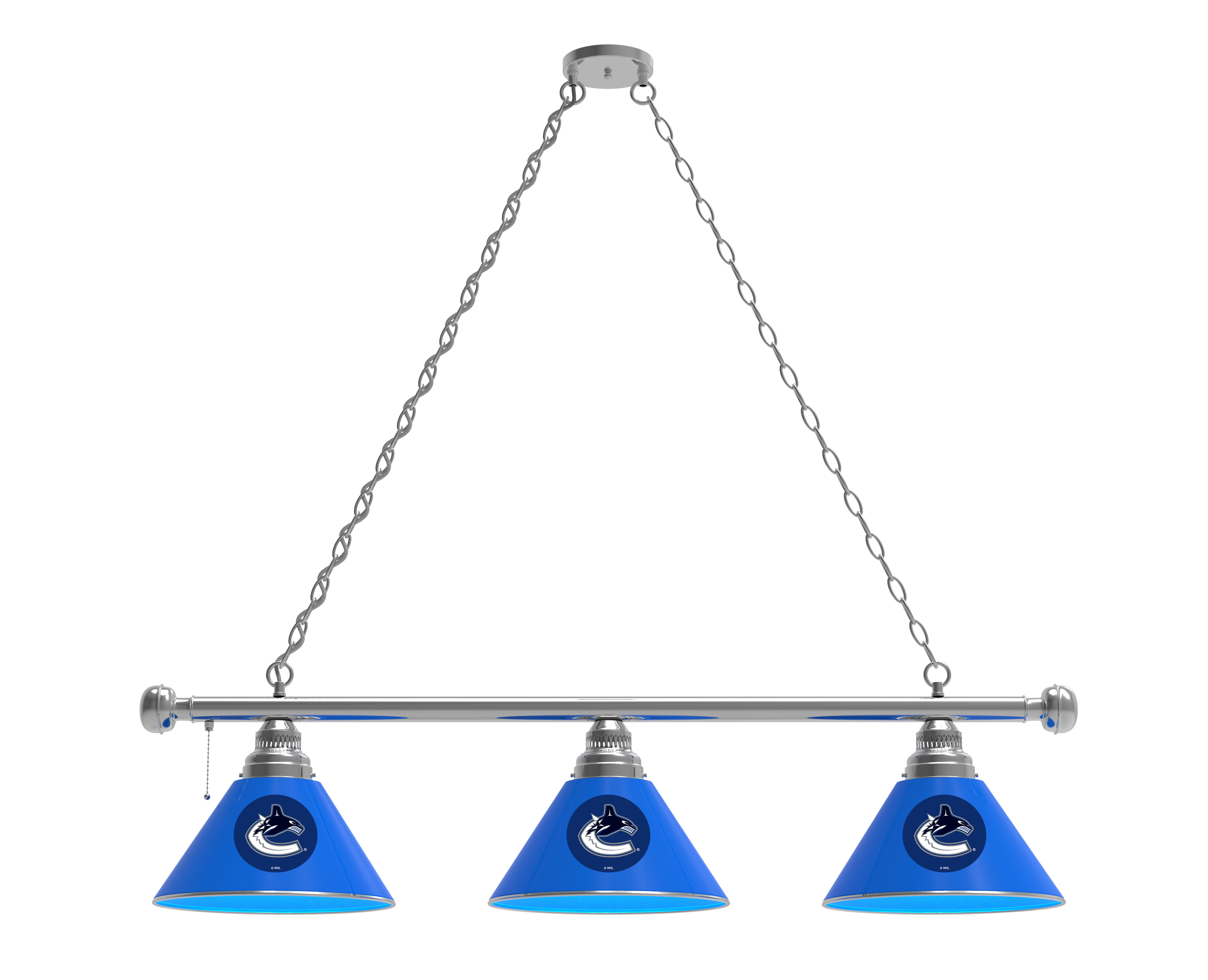 BL3CHVanCan Vancouver Canucks 3 Shade Pool Billiard Light- Chrome