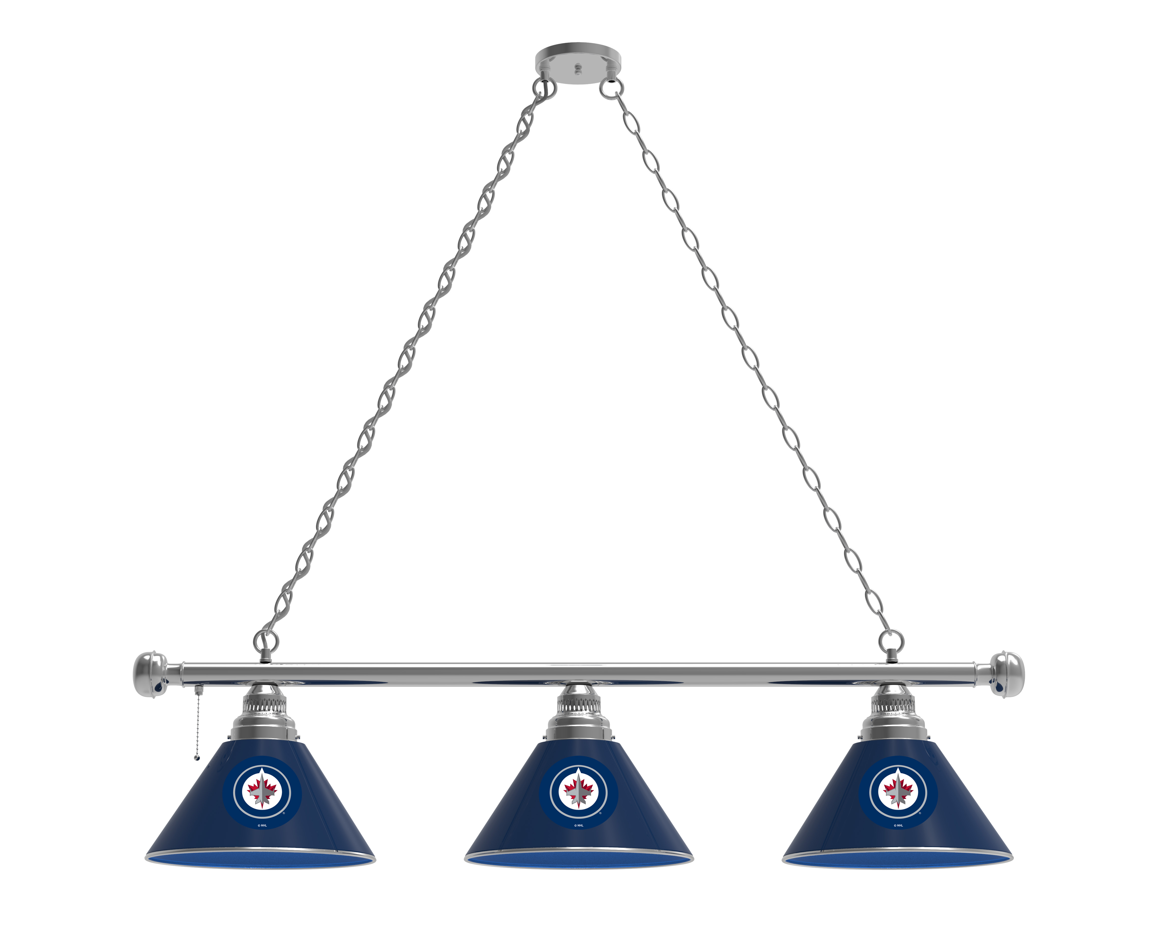BL3CHWinJet Winnipeg Jets 3 Shade Pool Billiard Light- Chrome