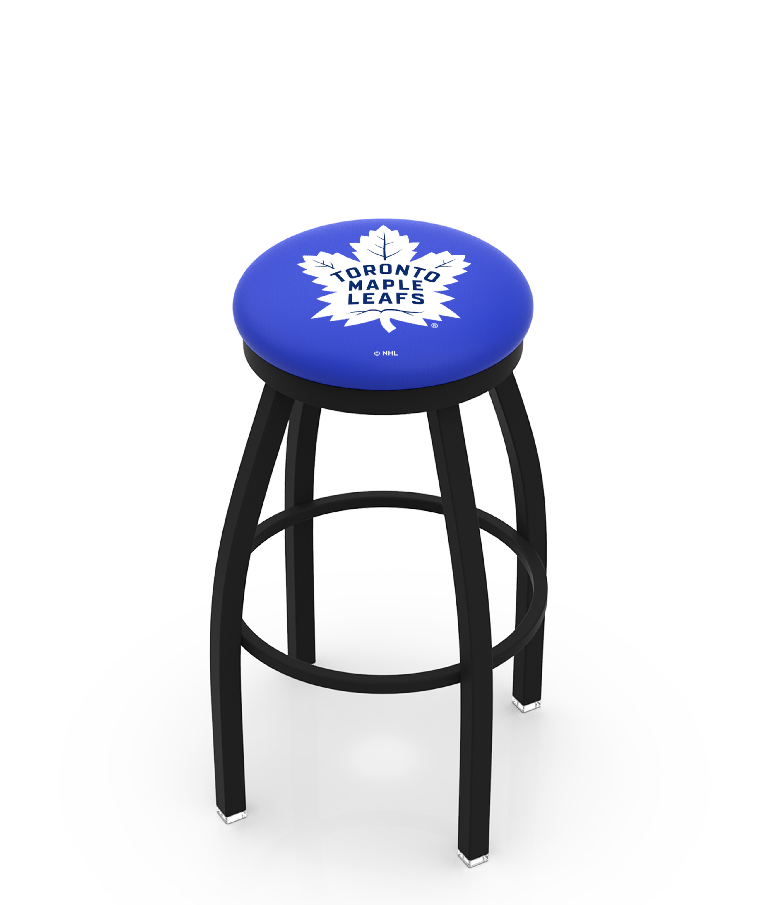 30" L8B2B - Black Wrinkle Toronto Maple Leafs Swivel Bar Stool with Accent Ring by  Company
