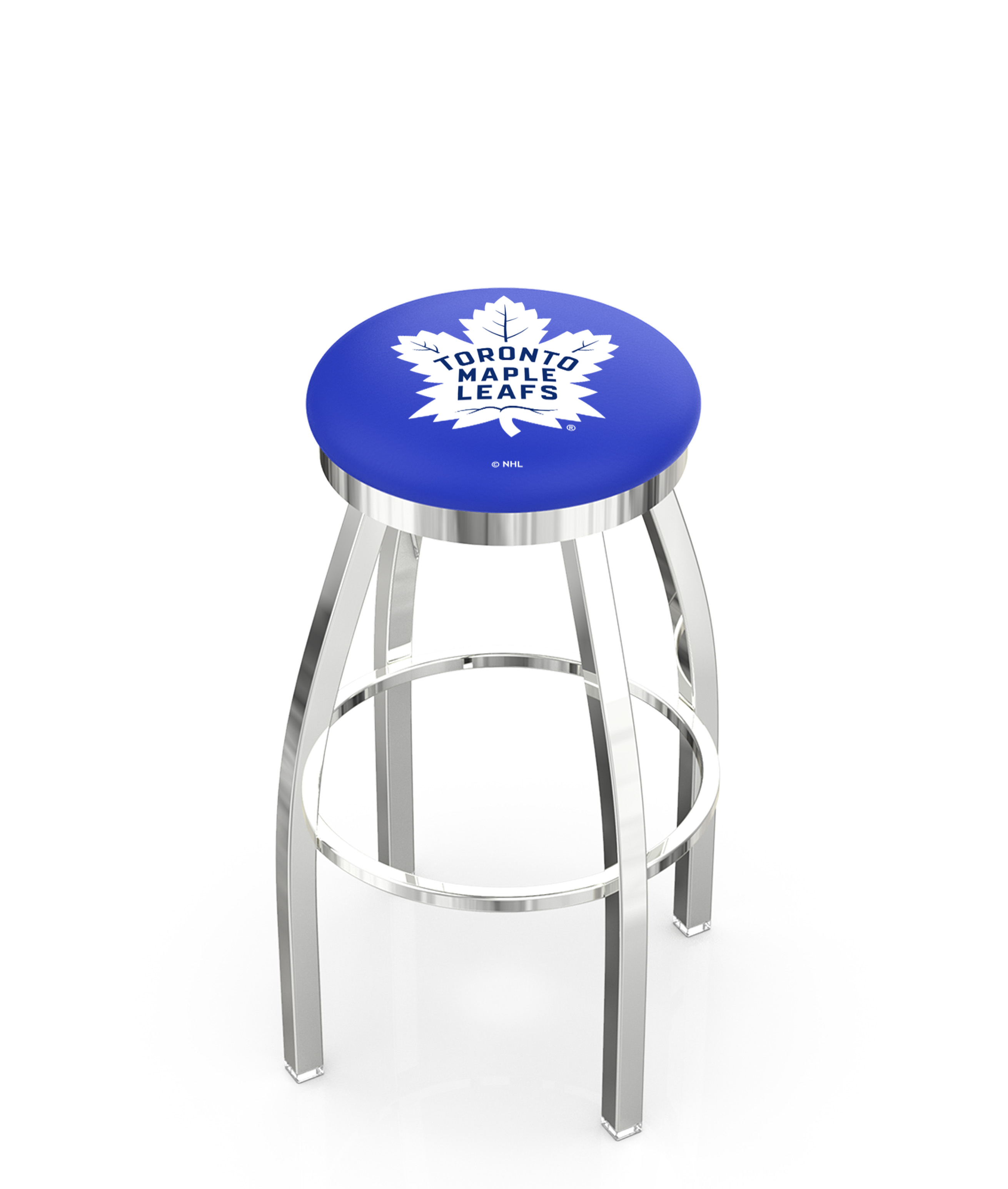 25" L8C2C - Chrome Toronto Maple Leafs Swivel Bar Stool with Accent Ring by  Company