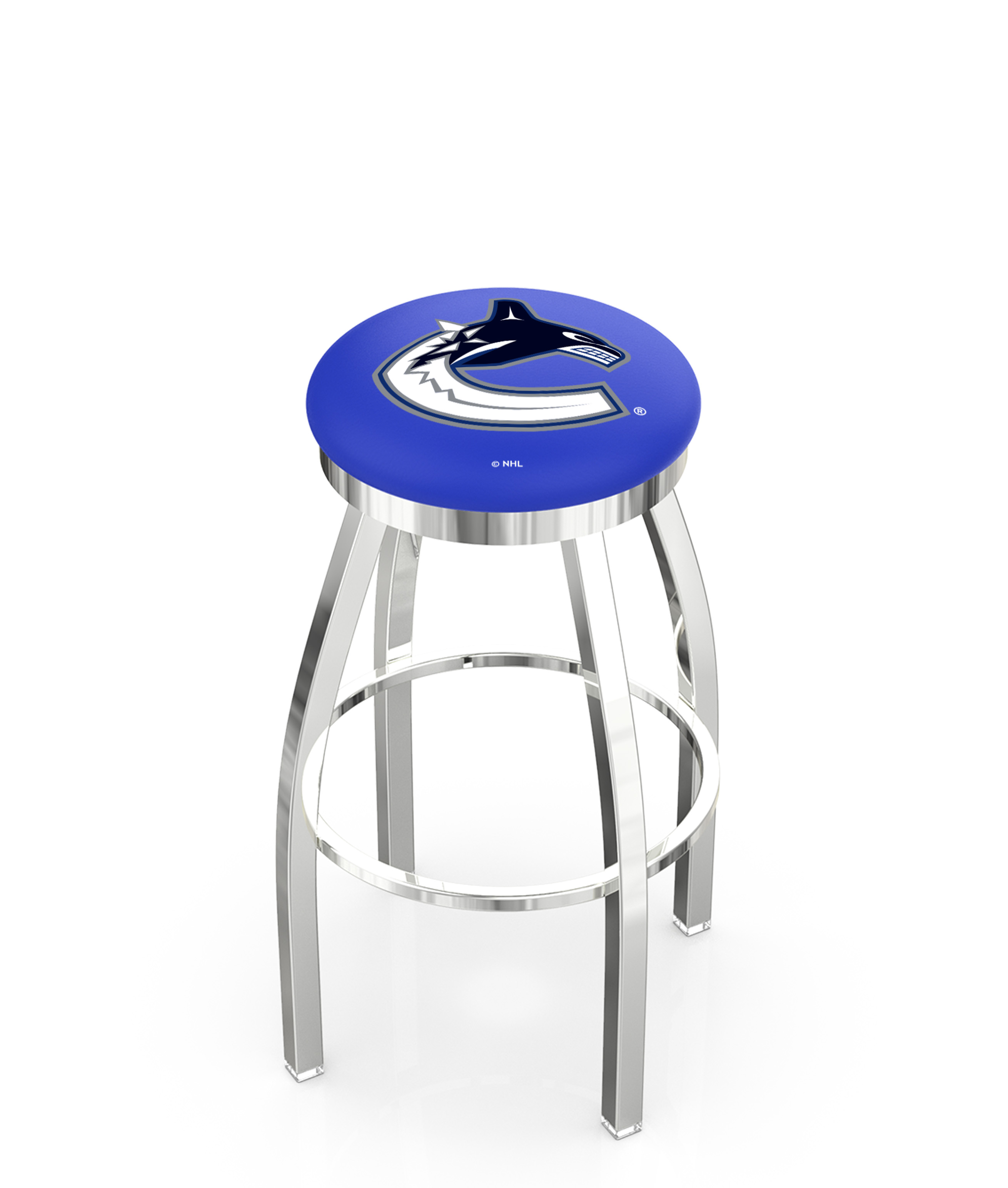30" L8C2C - Chrome Vancouver Canucks Swivel Bar Stool with Accent Ring by  Company