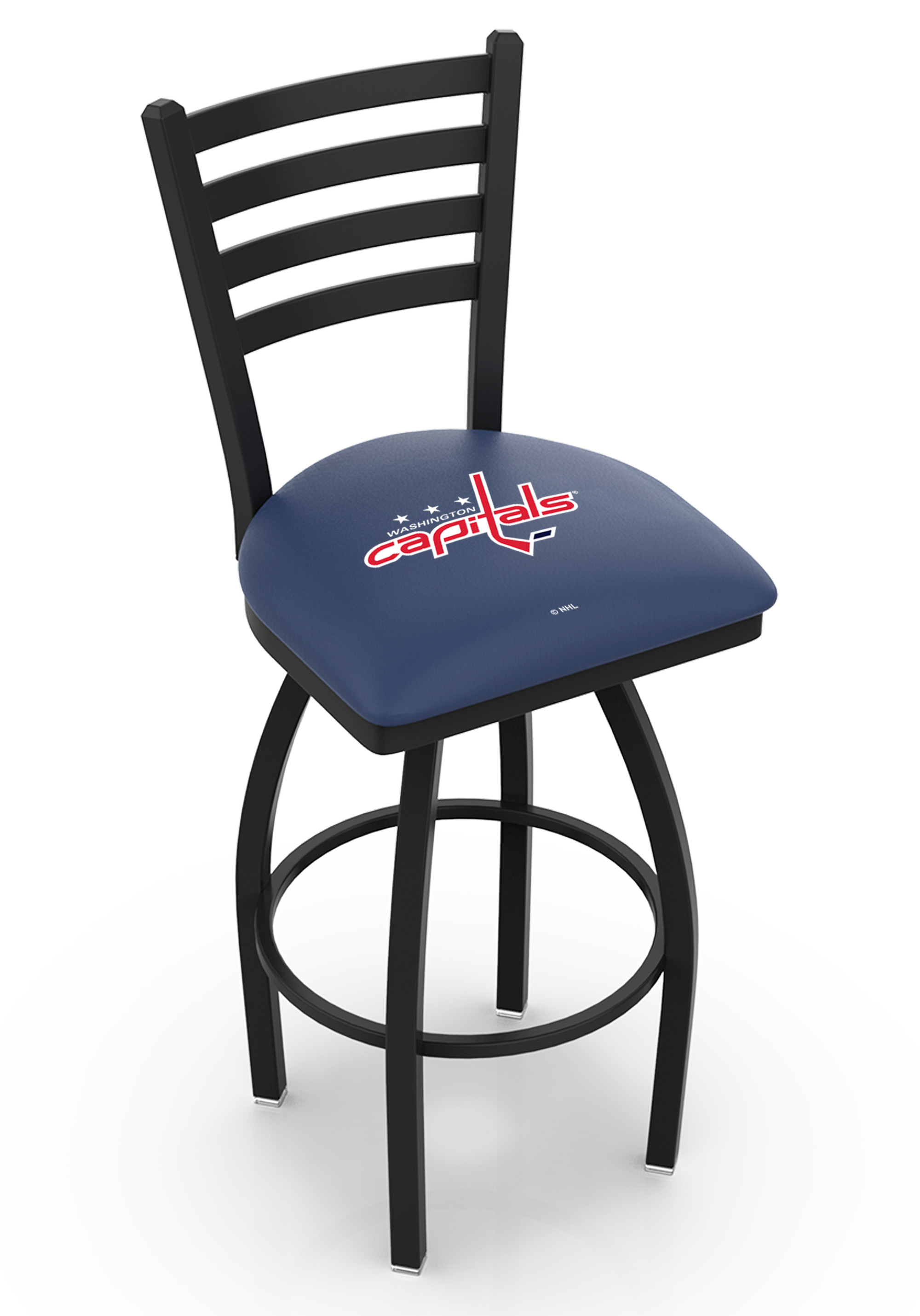 L014 - 30" Black Wrinkle Washington Capitals Swivel Bar Stool with Ladder Style Back by  Co.