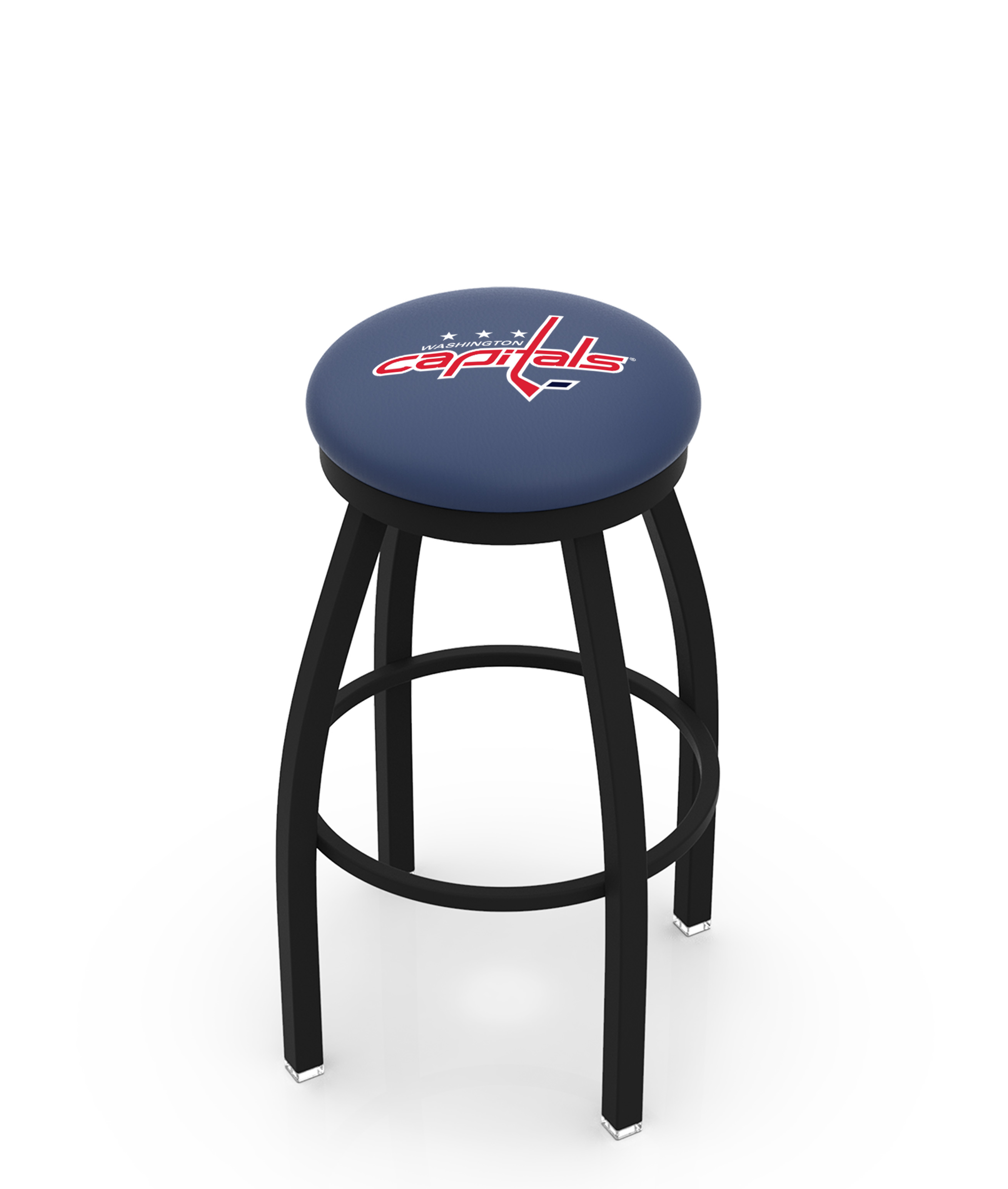25" L8B2B - Black Wrinkle Washington Capitals Swivel Bar Stool with Accent Ring by  Company