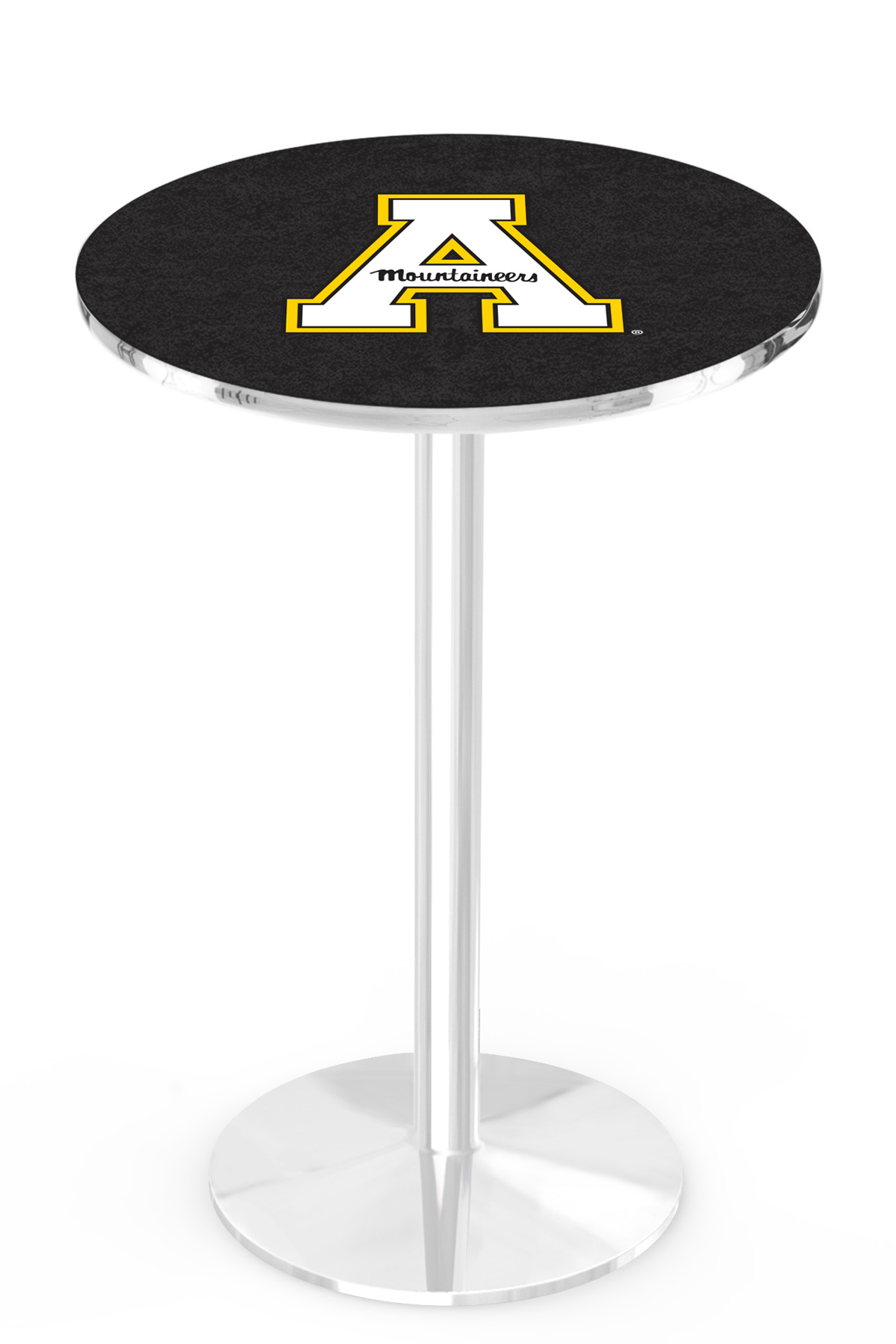 L214 Appalachian State University 42" Tall - 30" Top Pub Table with Chrome Finish