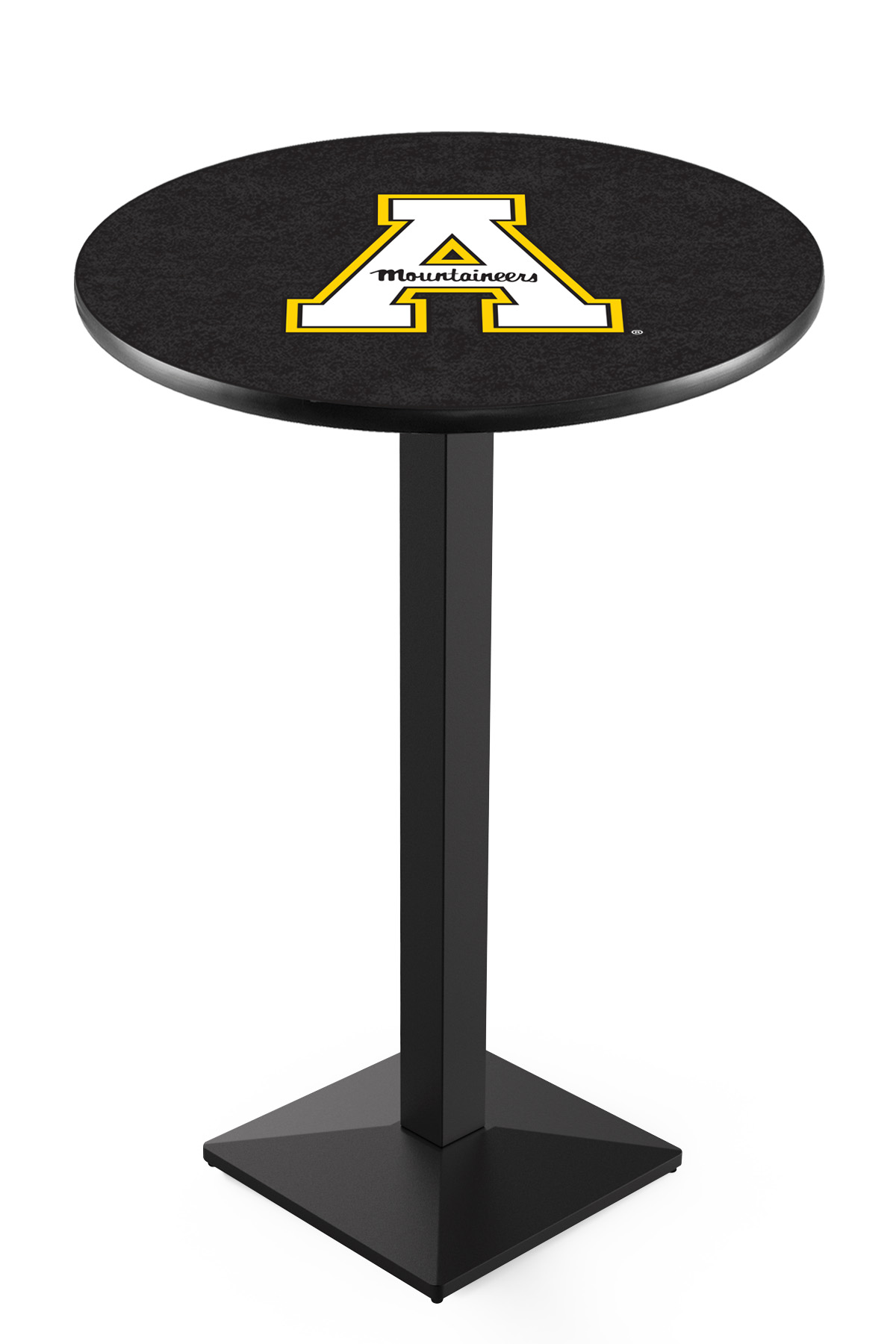 L217 Appalachian State University 36" Tall - 30" Top Pub Table with Black Wrinkle Finish
