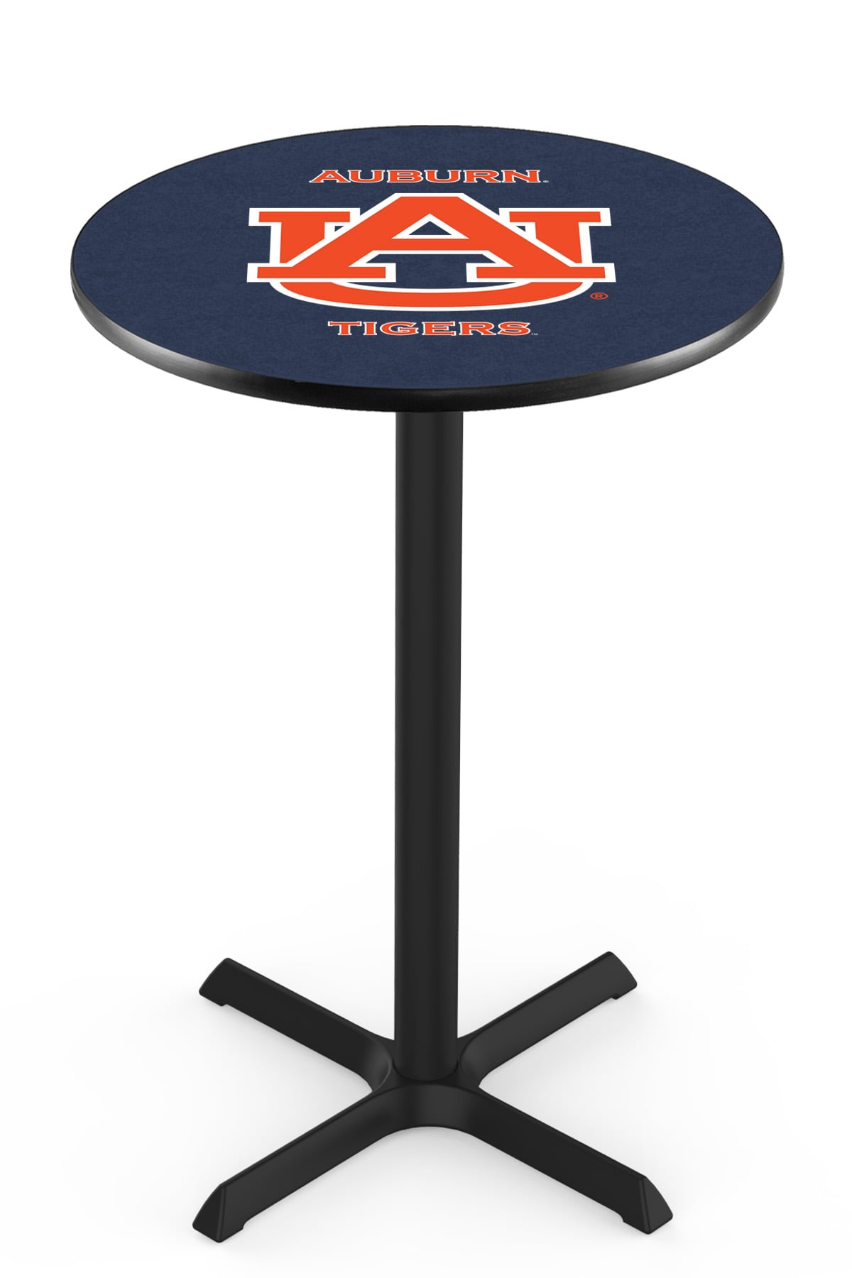 L211 Auburn University 36" Tall - 30" Top Pub Table with Black Wrinkle Finish