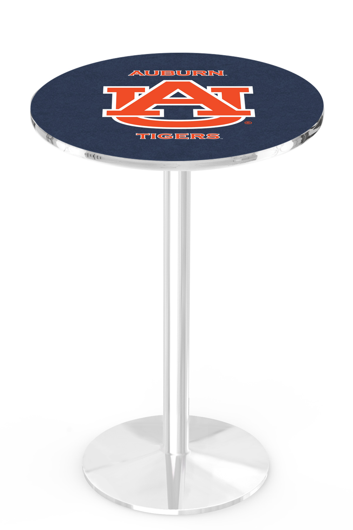 Co. L214 Auburn University 42in. Tall Pub Table - Chrome Finish