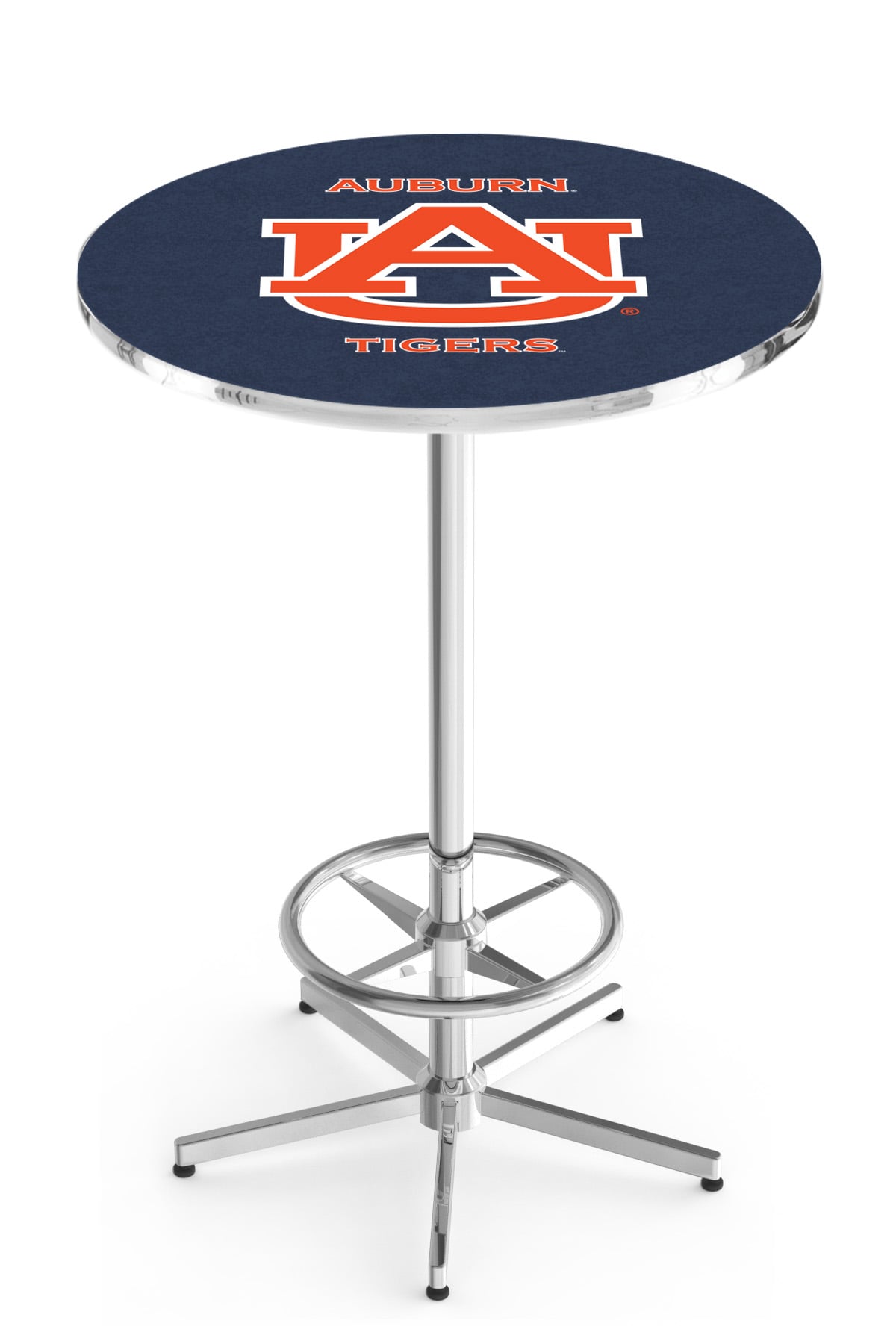 L216 Auburn University 42" Tall - 30" Top Pub Table with Chrome Finish
