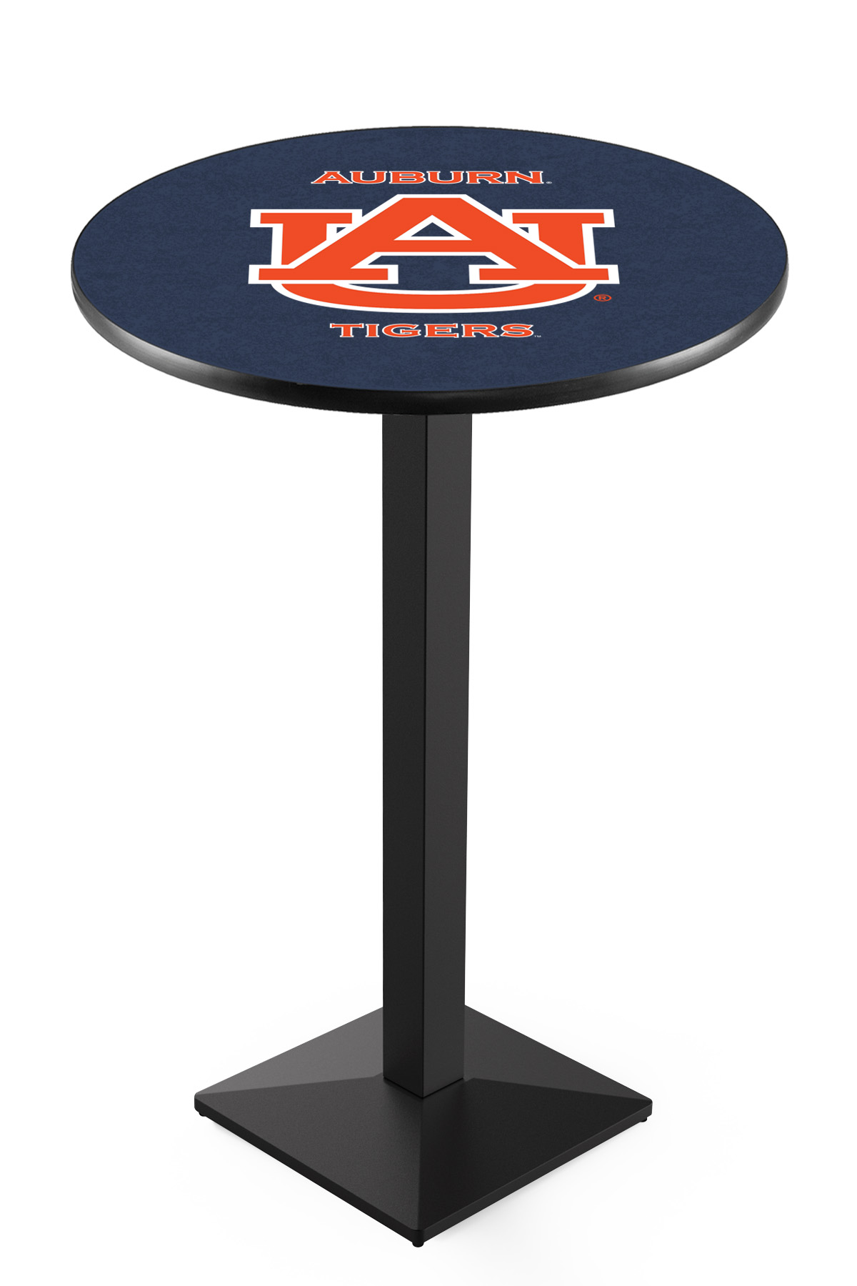 L217 Auburn University 36" Tall - 30" Top Pub Table with Black Wrinkle Finish