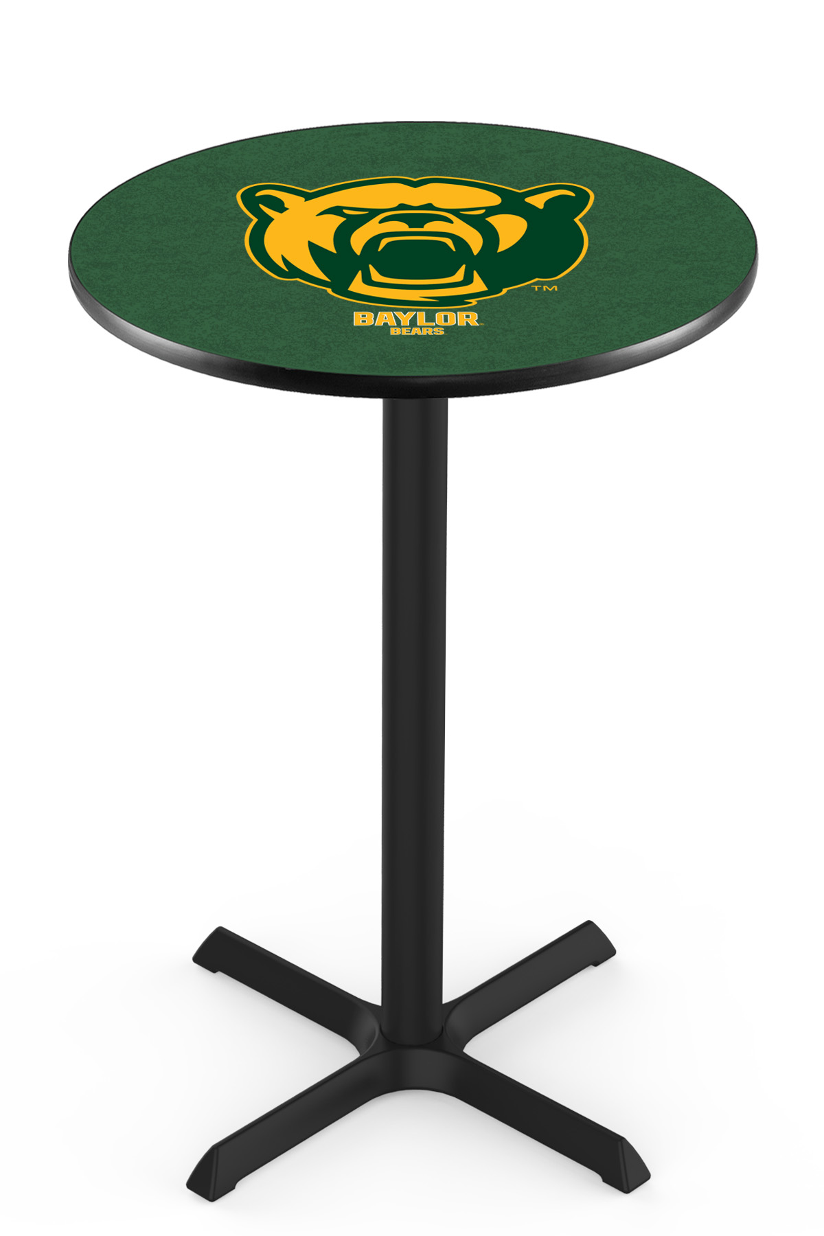 L211 Baylor University 36" Tall - 30" Top Pub Table with Black Wrinkle Finish