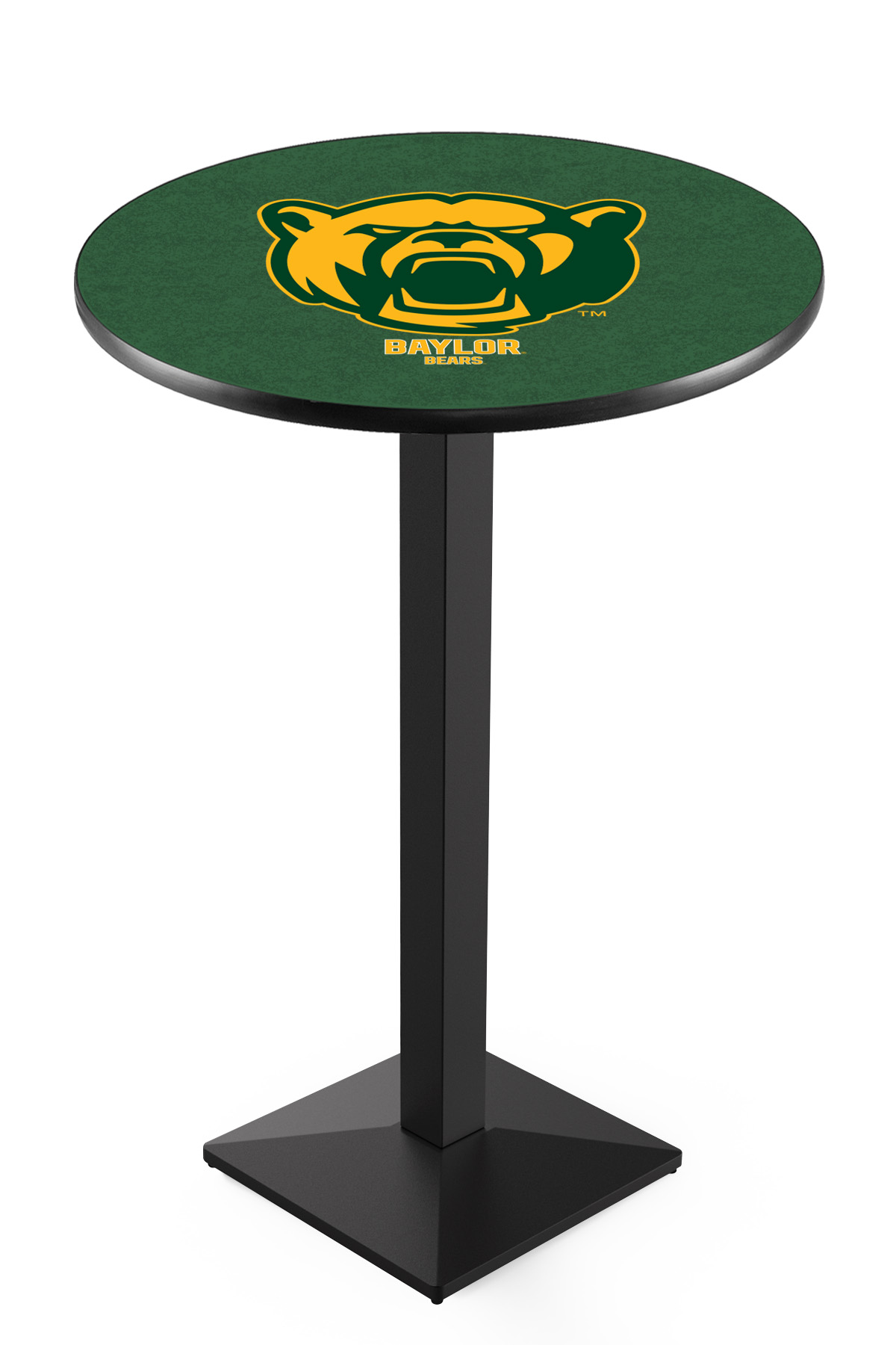 L217 Baylor University 36" Tall - 30" Top Pub Table with Black Wrinkle Finish
