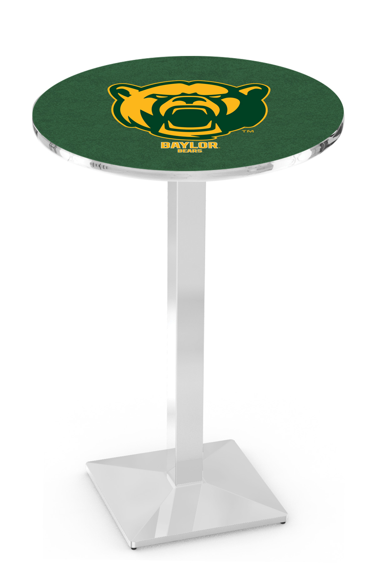 L217 Baylor University 36" Tall - 30" Top Pub Table with Chrome Finish
