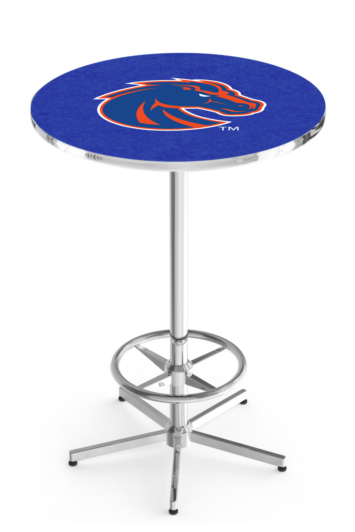 L216 Boise State University 42" Tall - 30" Top Pub Table with Chrome Finish