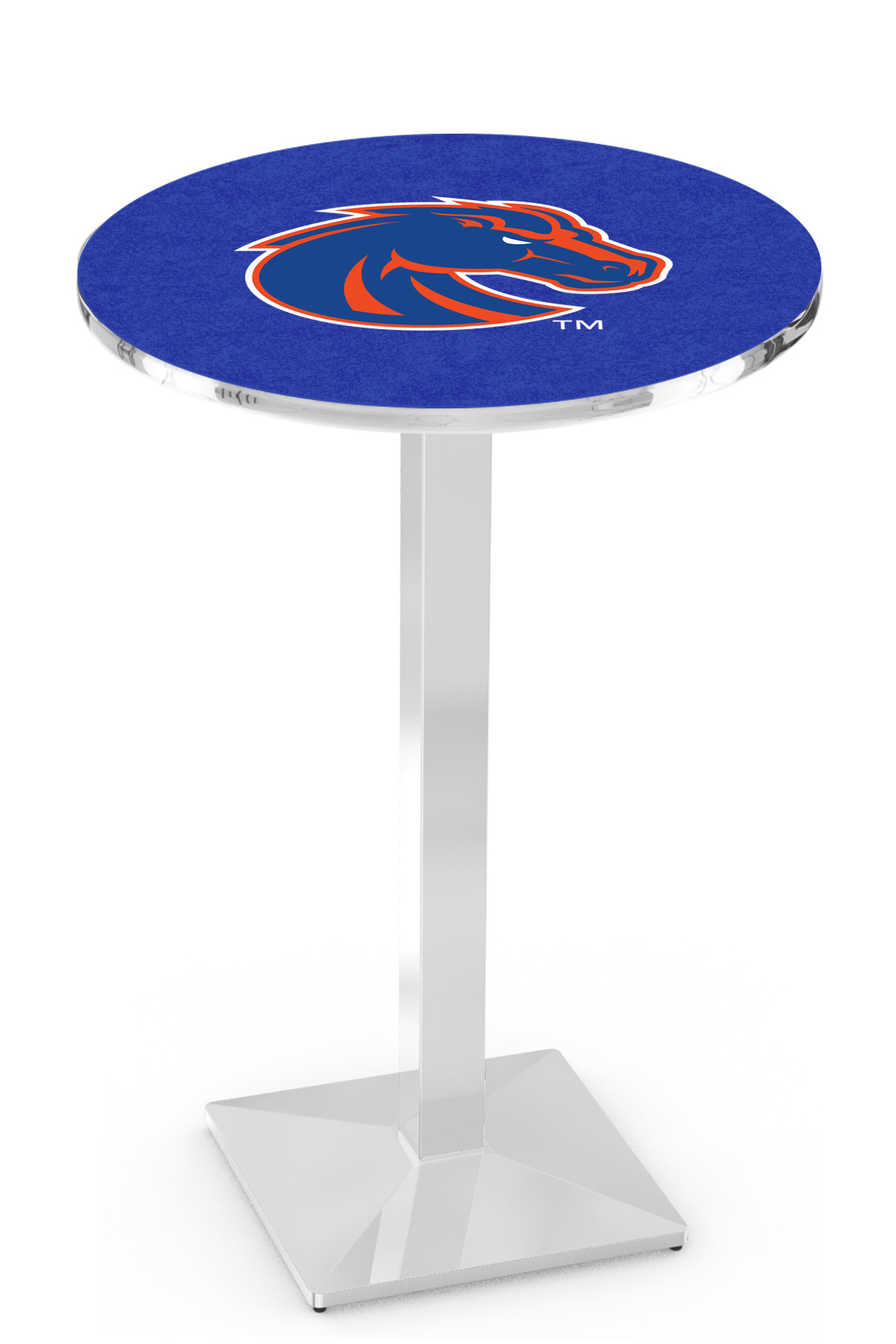 L217 Boise State University 42" Tall - 30" Top Pub Table with Chrome Finish