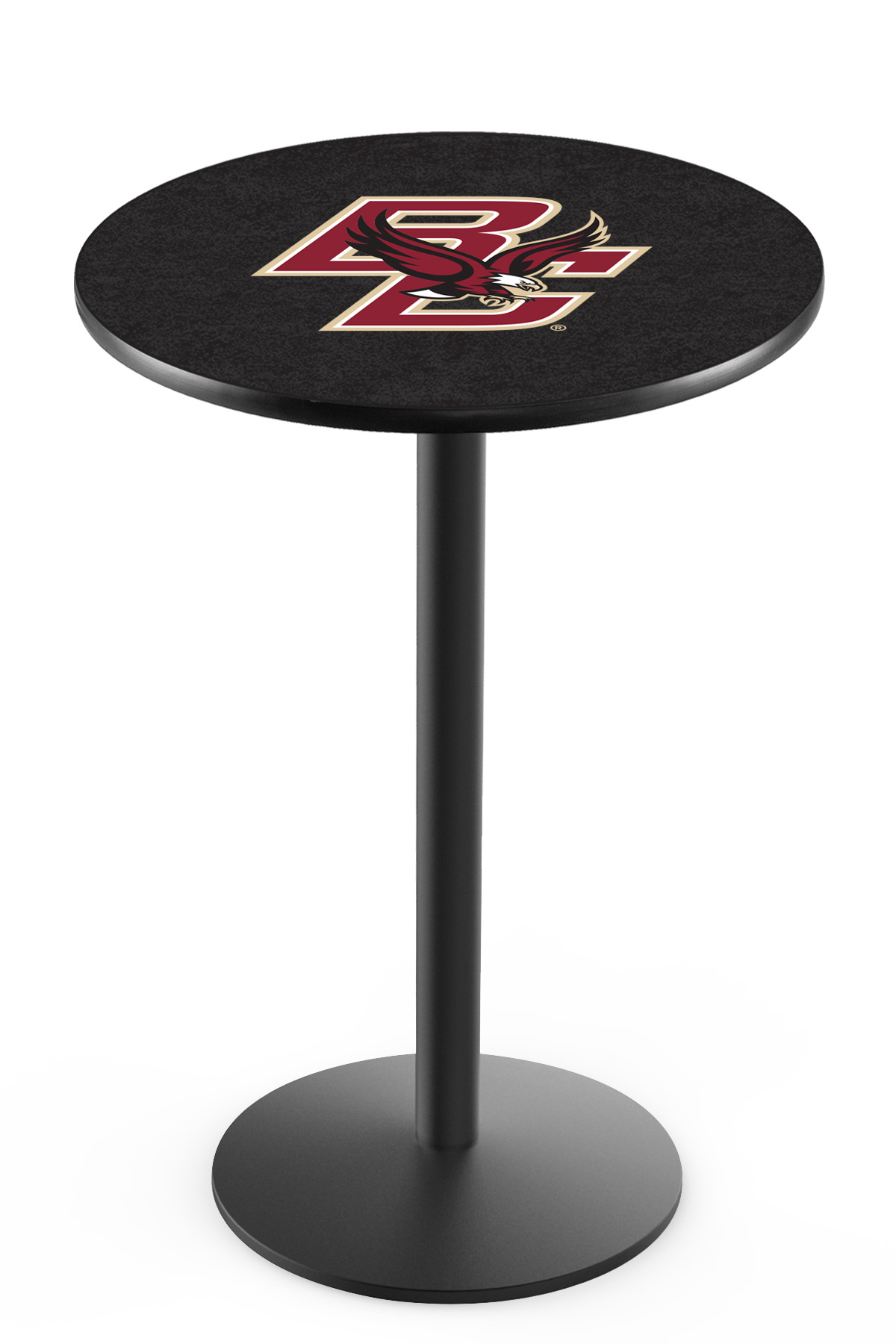 L214 Boston College 36" Tall - 30" Top Pub Table with Black Wrinkle Finish