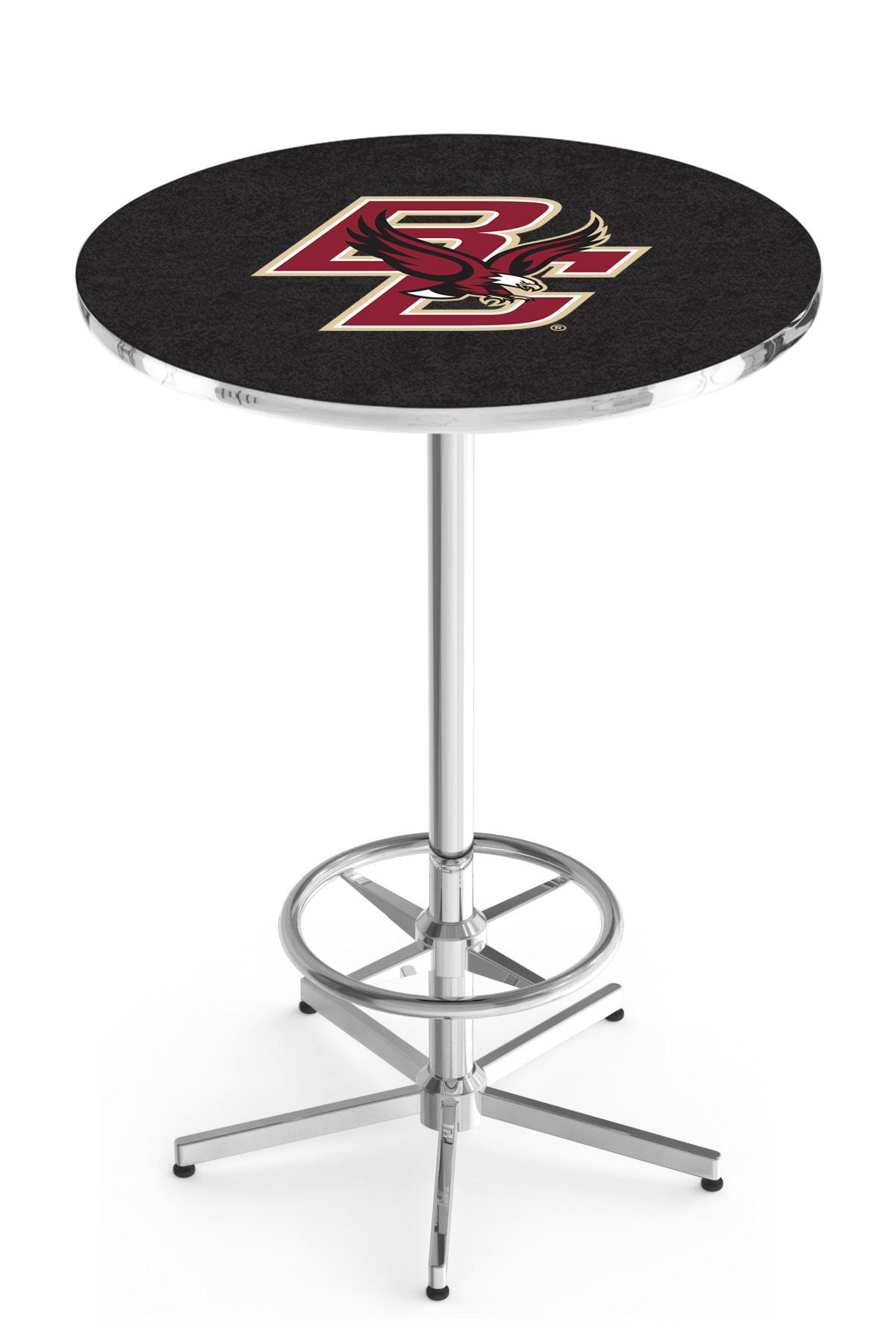 L216 Boston College 42" Tall - 30" Top Pub Table with Chrome Finish
